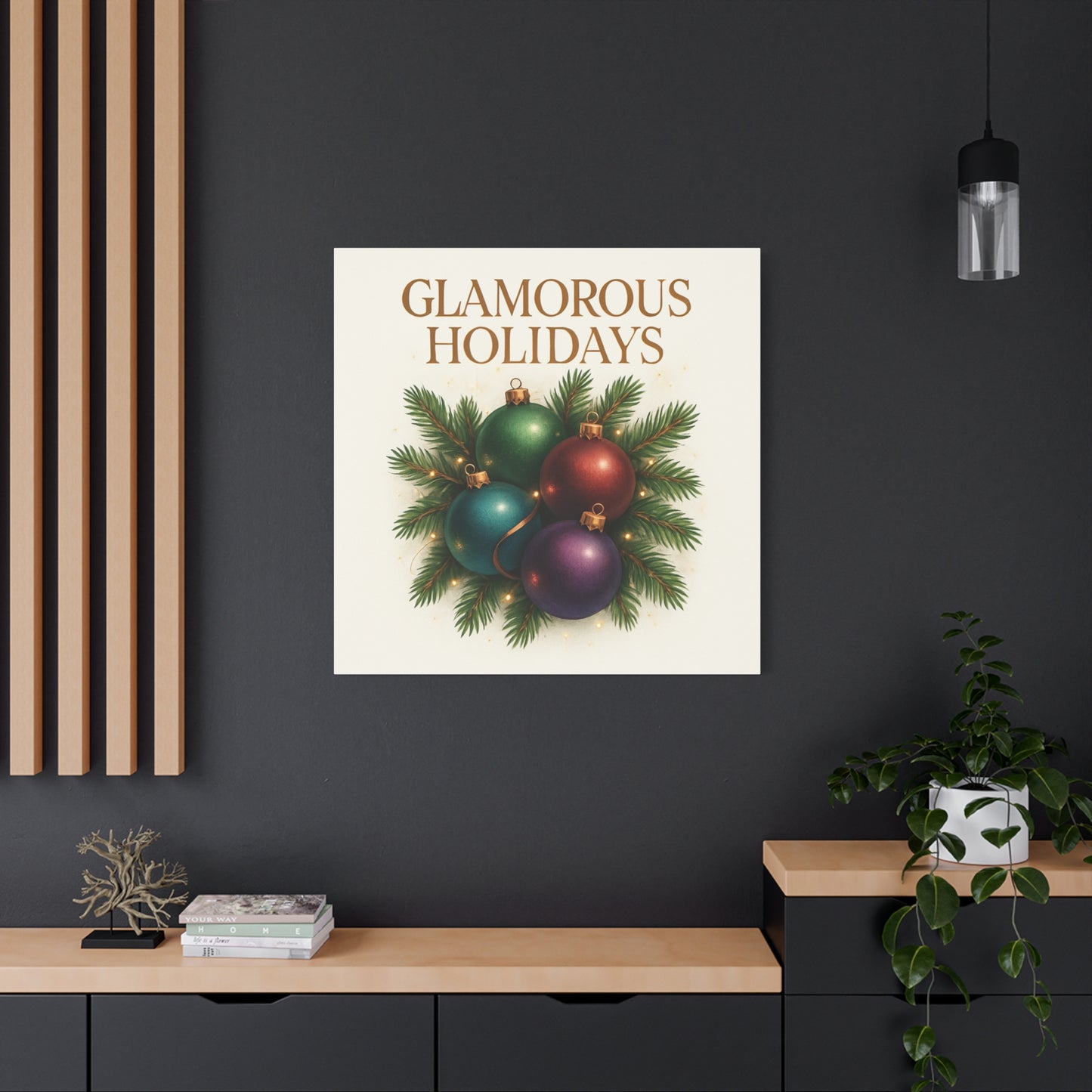 Glamorous Holidays Christmas Ornament Canvas Wall Art