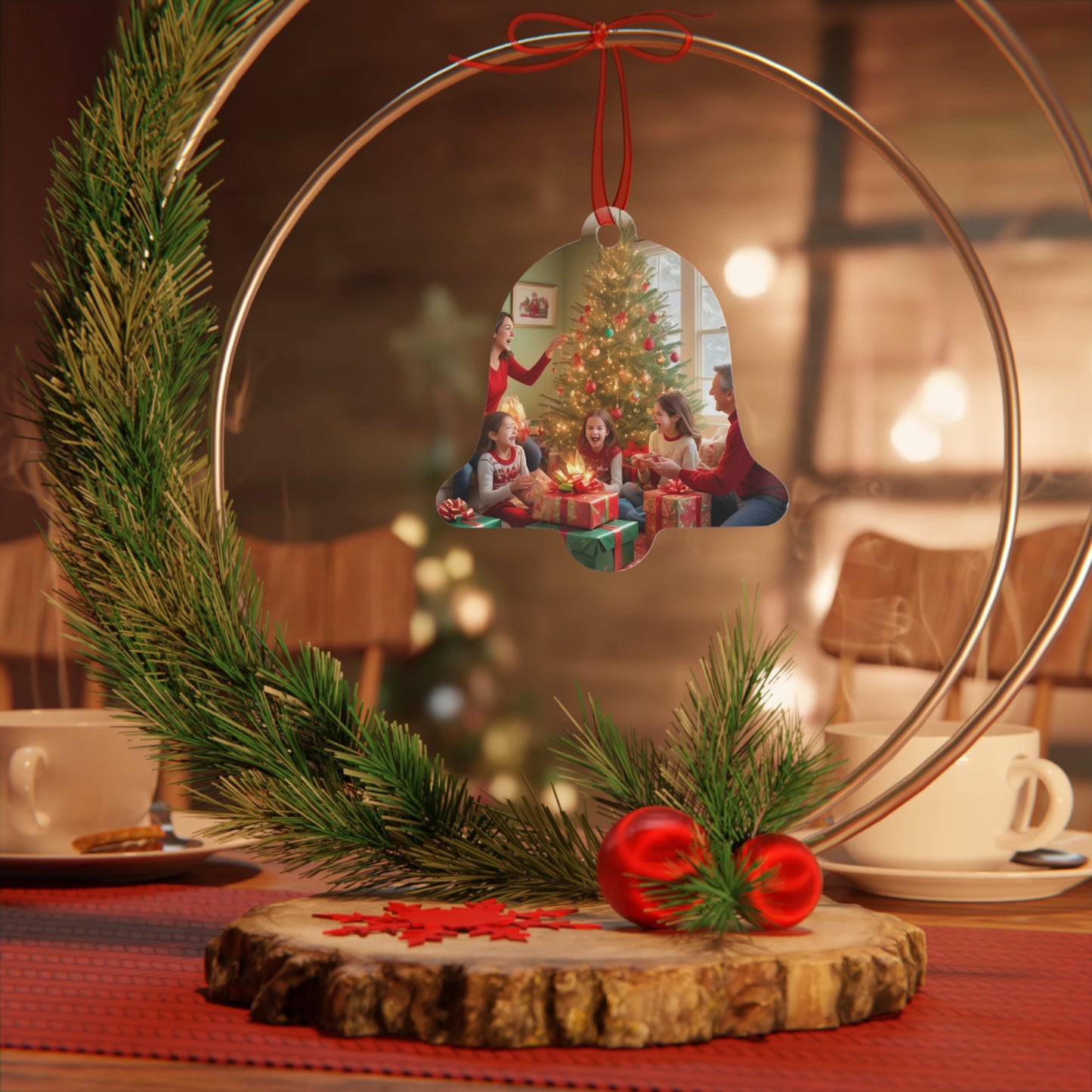 Bell Metal Ornament — Personalized Christmas Photo Keepsake Ornament