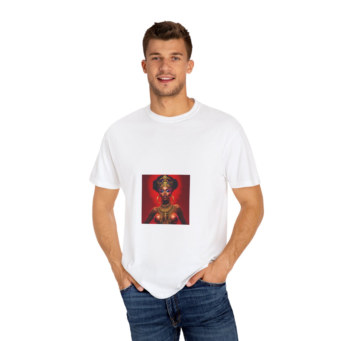 Warrior Queen Portrait T-Shirt — Bold African Goddess Art Tee