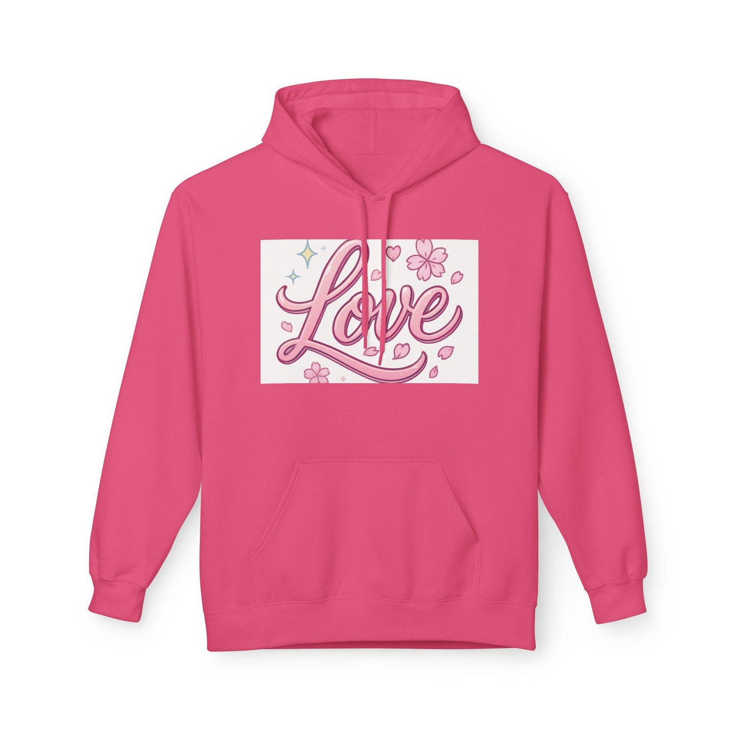 Love Blossom Fleece Hoodie - Cozy Valentine's Day Gift, Romantic Tote for Couples, Soft Style Pullover, Warm Casual Wear