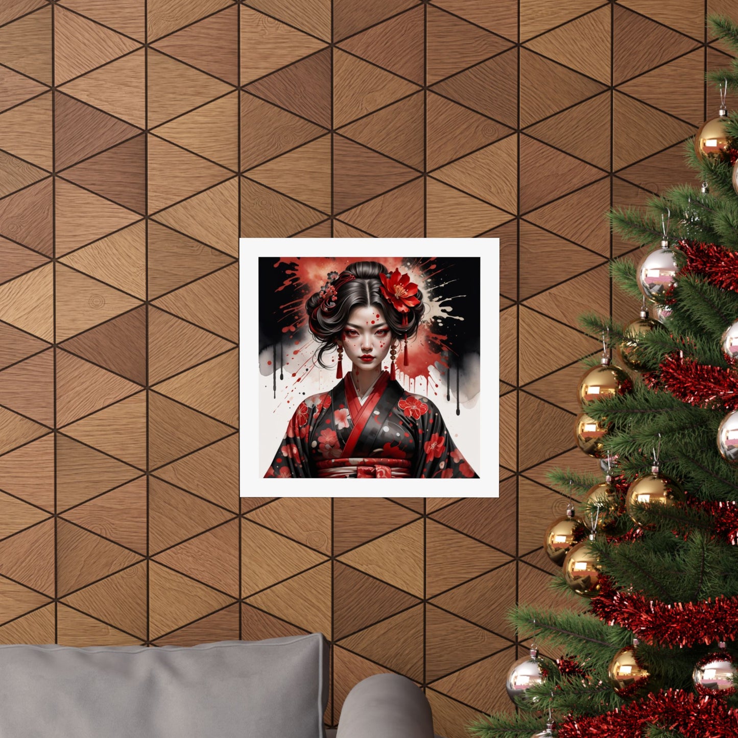 Geisha Noir Matte Poster — Japanese Female Portrait Wall Art