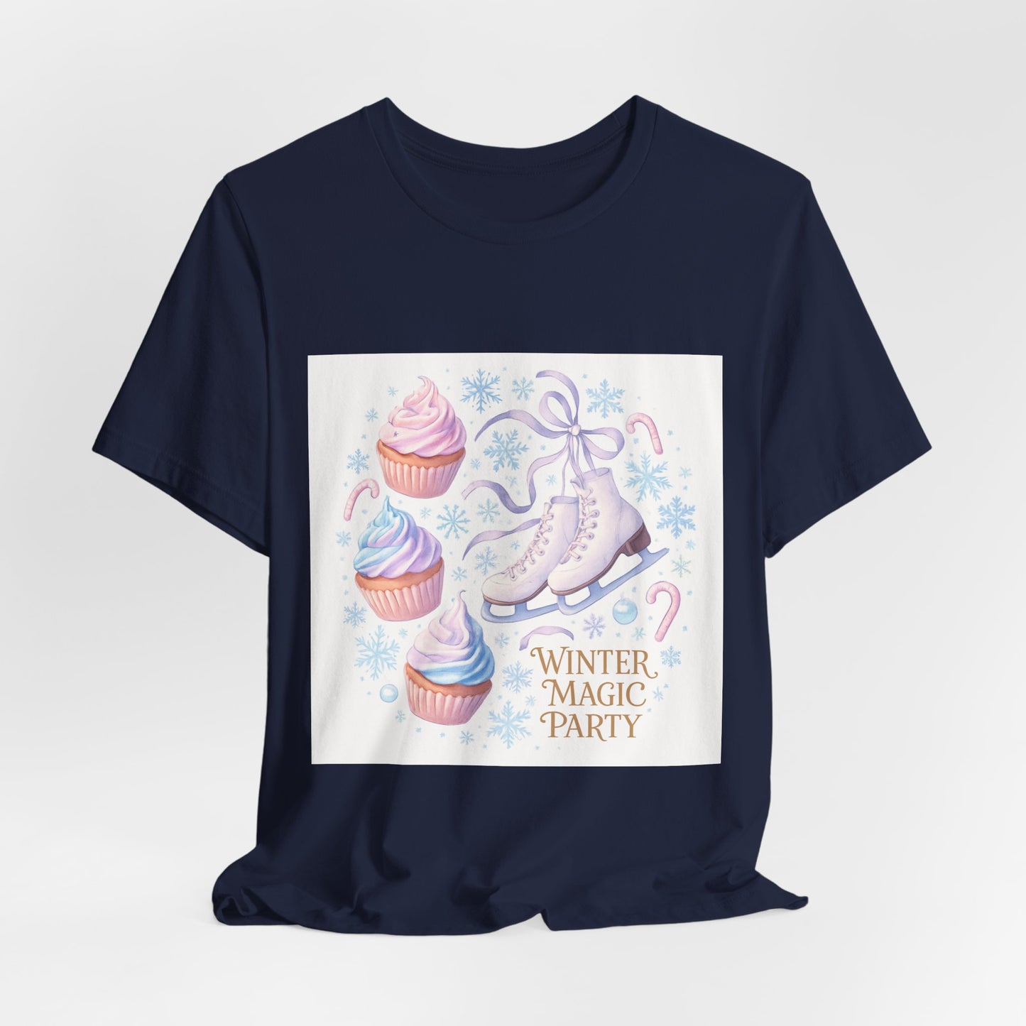 Winter Magic Party T-Shirt — Ice Skate & Cupcakes Holiday Tee