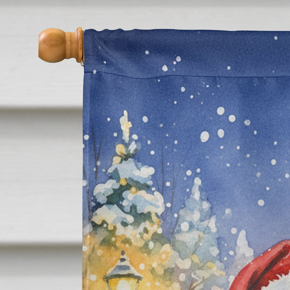 English Bulldog with Santa Claus House Flag