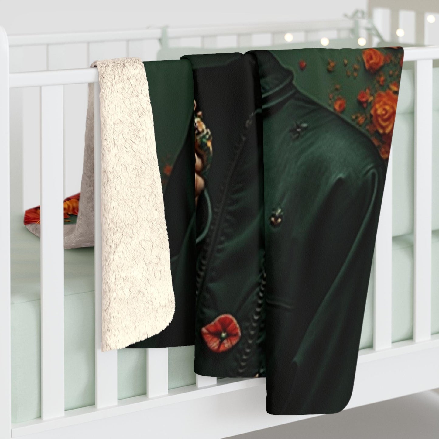 Bohemian Floral Sherpa Fleece Blanket, Cozy Throw for Home Decor, Gift for Her, Bedroom Essentials, Floral Design Blanket