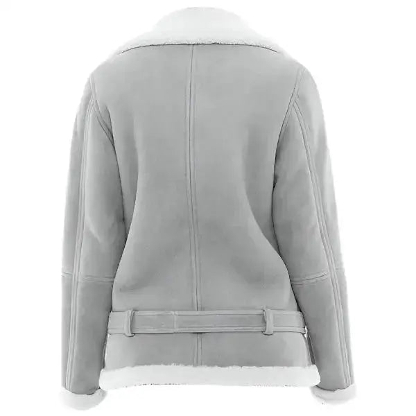 Women’s Grey Suede Shearling Jacket
