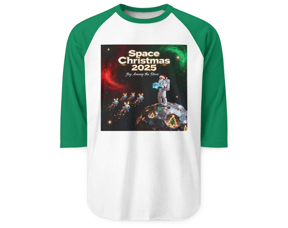 Space Christmas Raglan Shirt