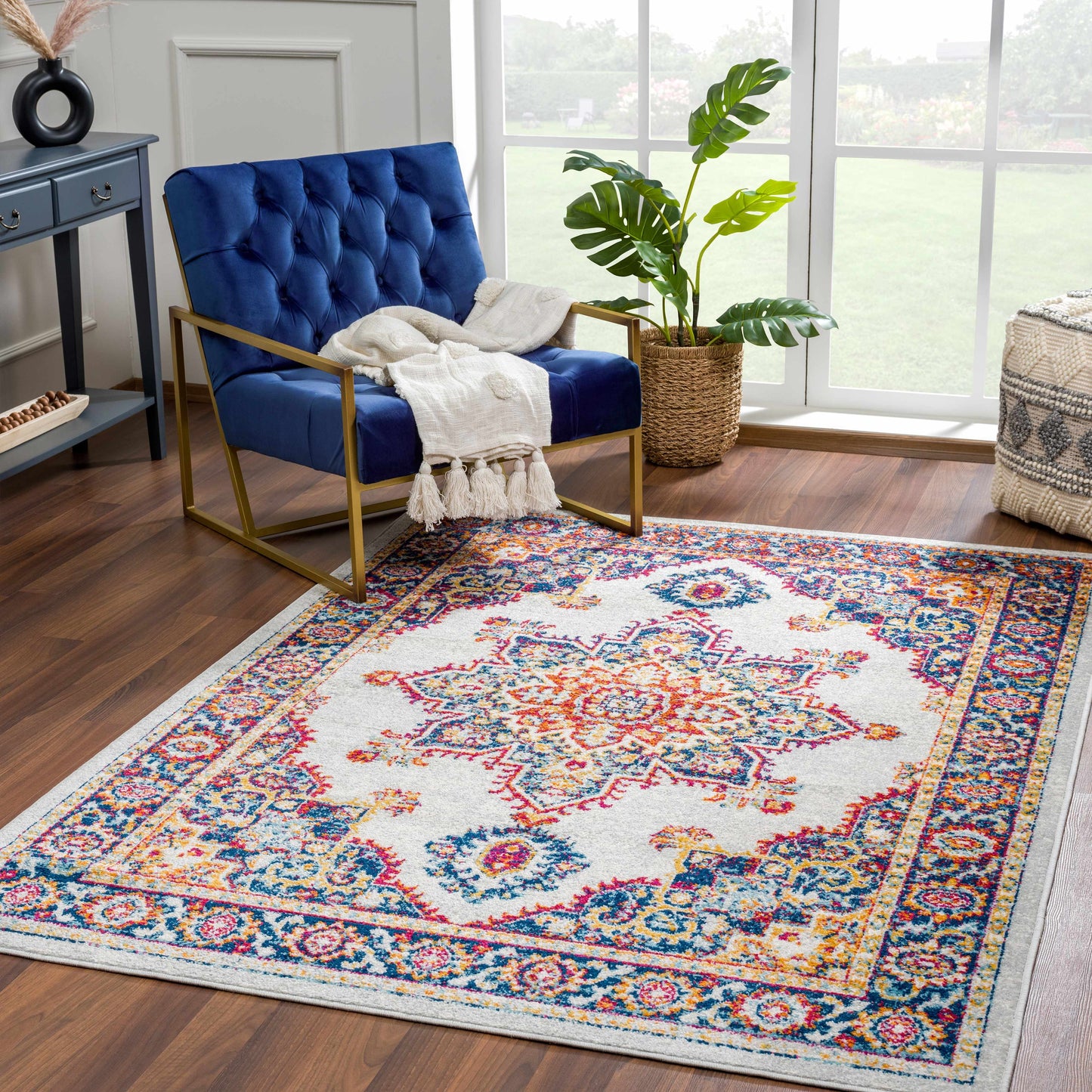 Istanbul Medallion Orange Area Rug - Clearance