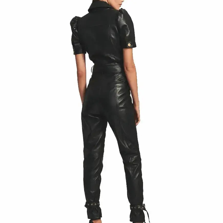 Women’s Genuine Lambskin Leather Jumpsuit