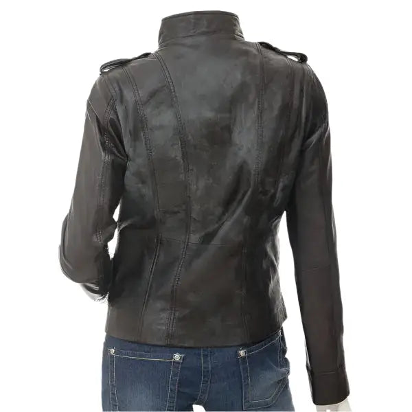 Women’s Raven Black Leather Jacket