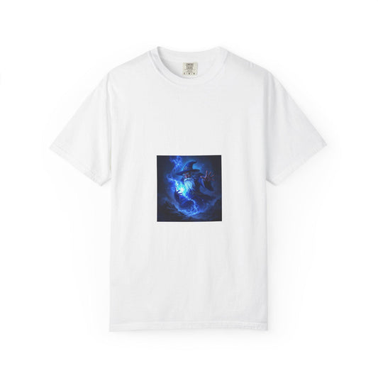 Cosmic Blue Unisex Garment-Dyed T-Shirt | Artistic Graphic Tee, Streetwear, Gift for Men & Women, Casual Wear, Summer Fashion
