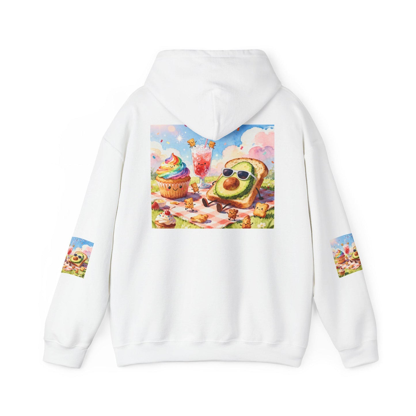 Whimsical Foodie Hoodie, Cozy Sweatshirt, Fun Gift for Food Lovers, Cute Fashion for Any Occasion, Unique Streetwear Style