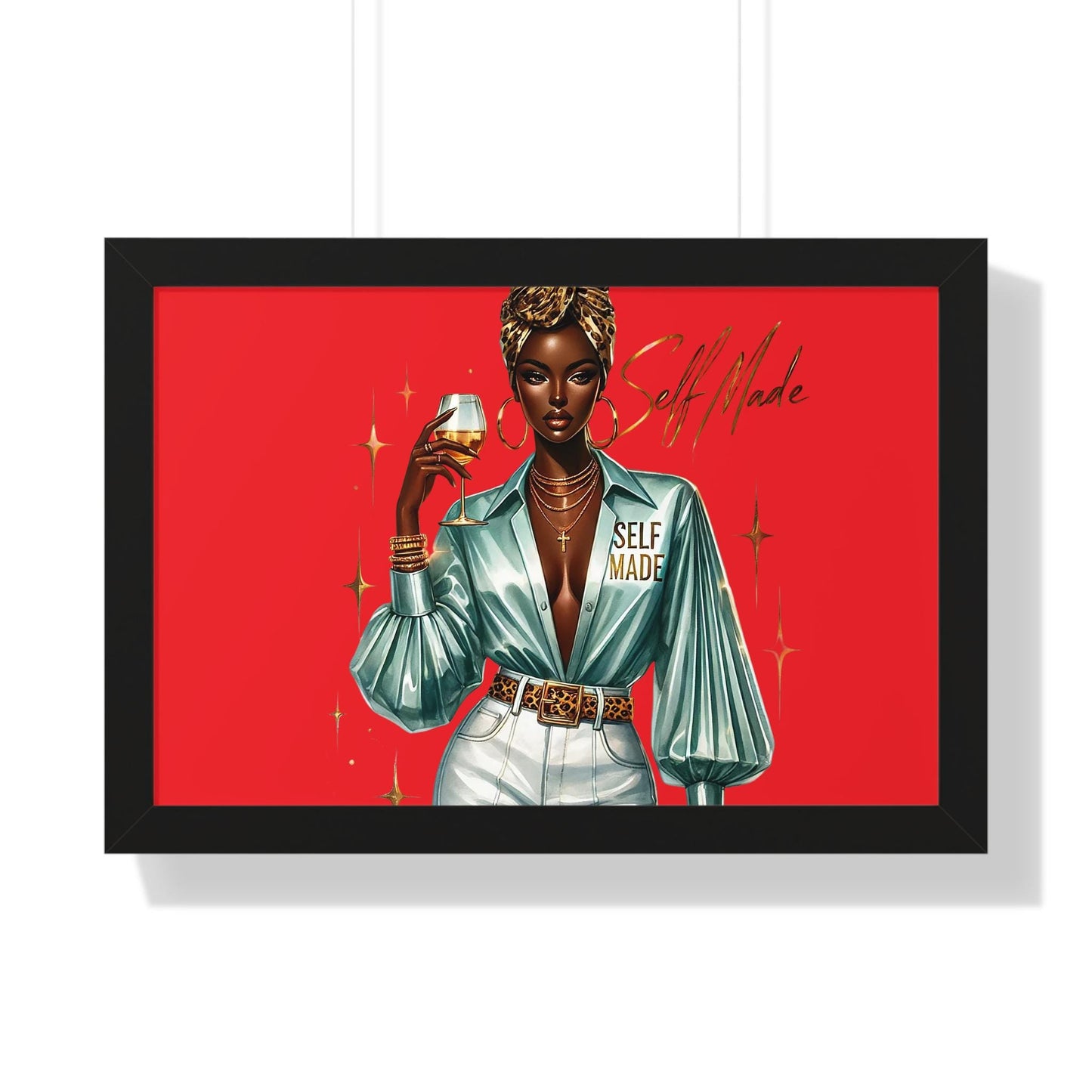 Framed Inspirational Wall Art, Self Made Poster, Empowering Home Decor, Motivational Gift, Modern Artwork, Stylish Living Room Decor