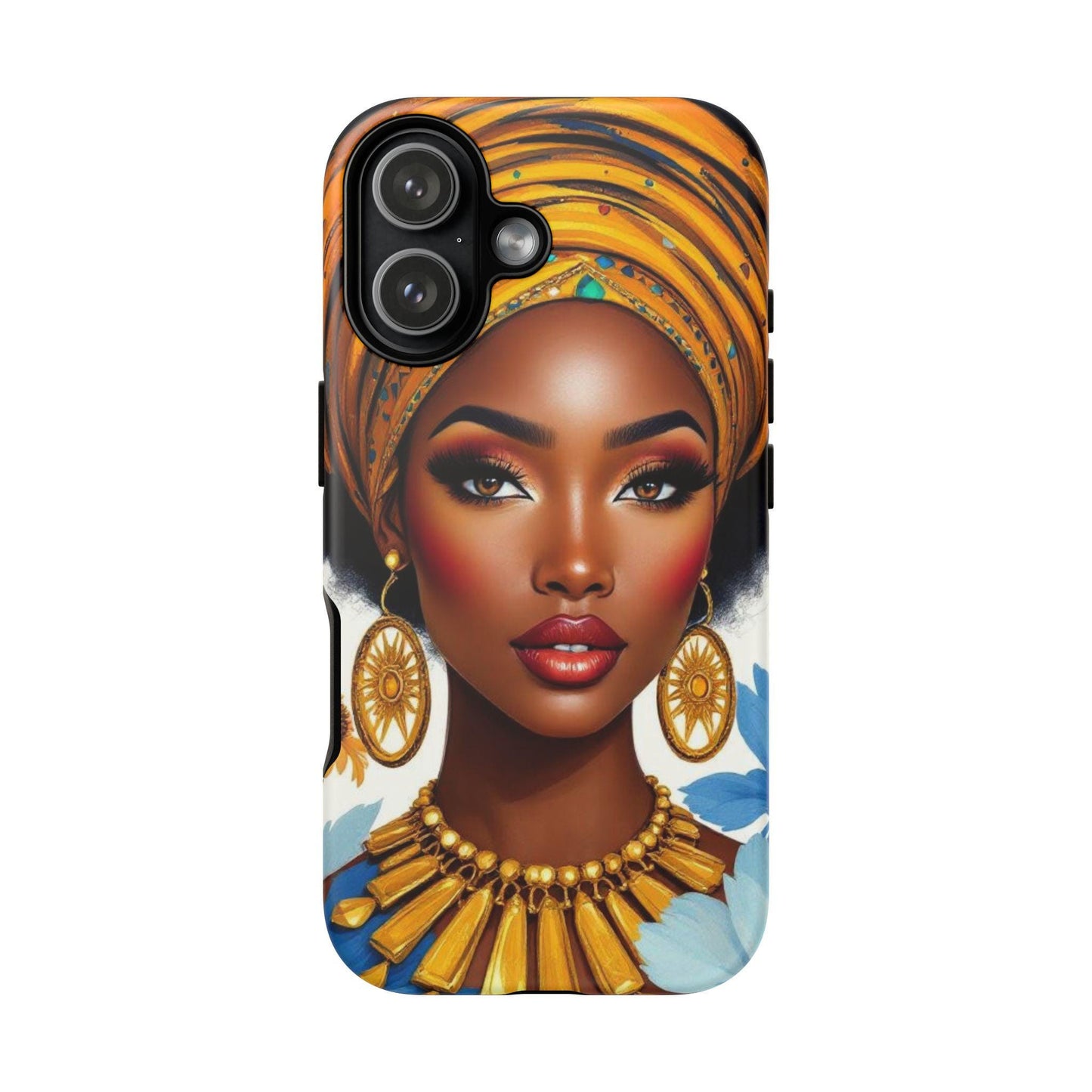 Stylish Phone Case with African Queen Design, Unique Holder for iPhone, Protective Cover, Gift for Her, Fashion Accessory