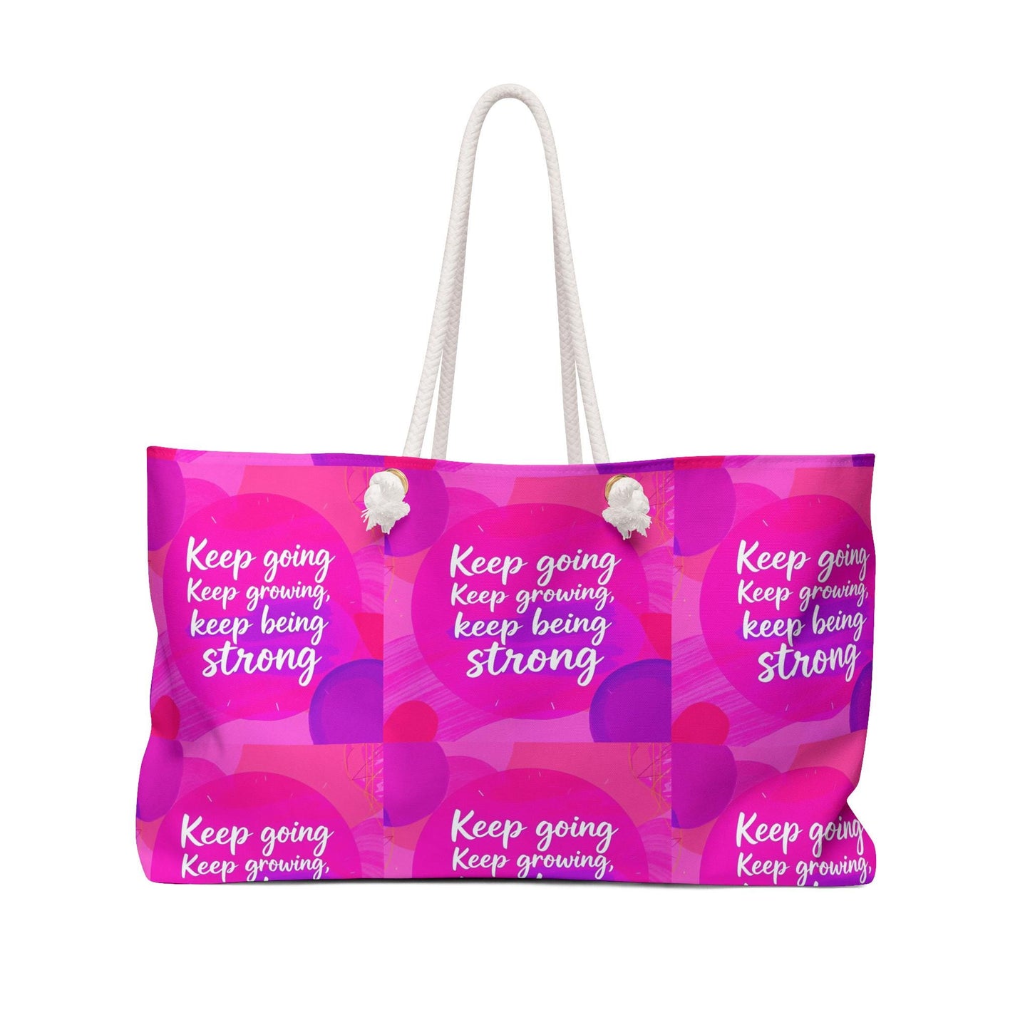 Inspirational Weekender Bag, Travel Tote, Gym Bag, Gifts for Her, Motivational Quote Bag, Weekend Getaway Essentials