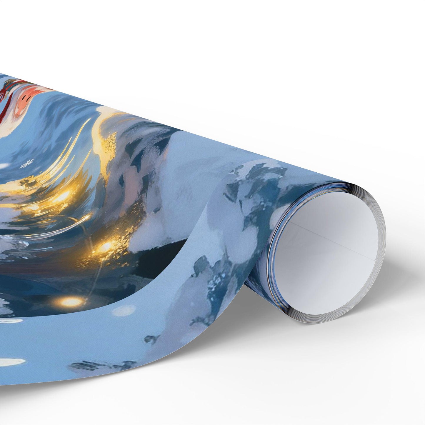 Festive Christmas Wrapping Paper - Santa in Snow, Holiday Gift Wrap, Eco-Friendly, Birthday, New Year, Seasonal Decor