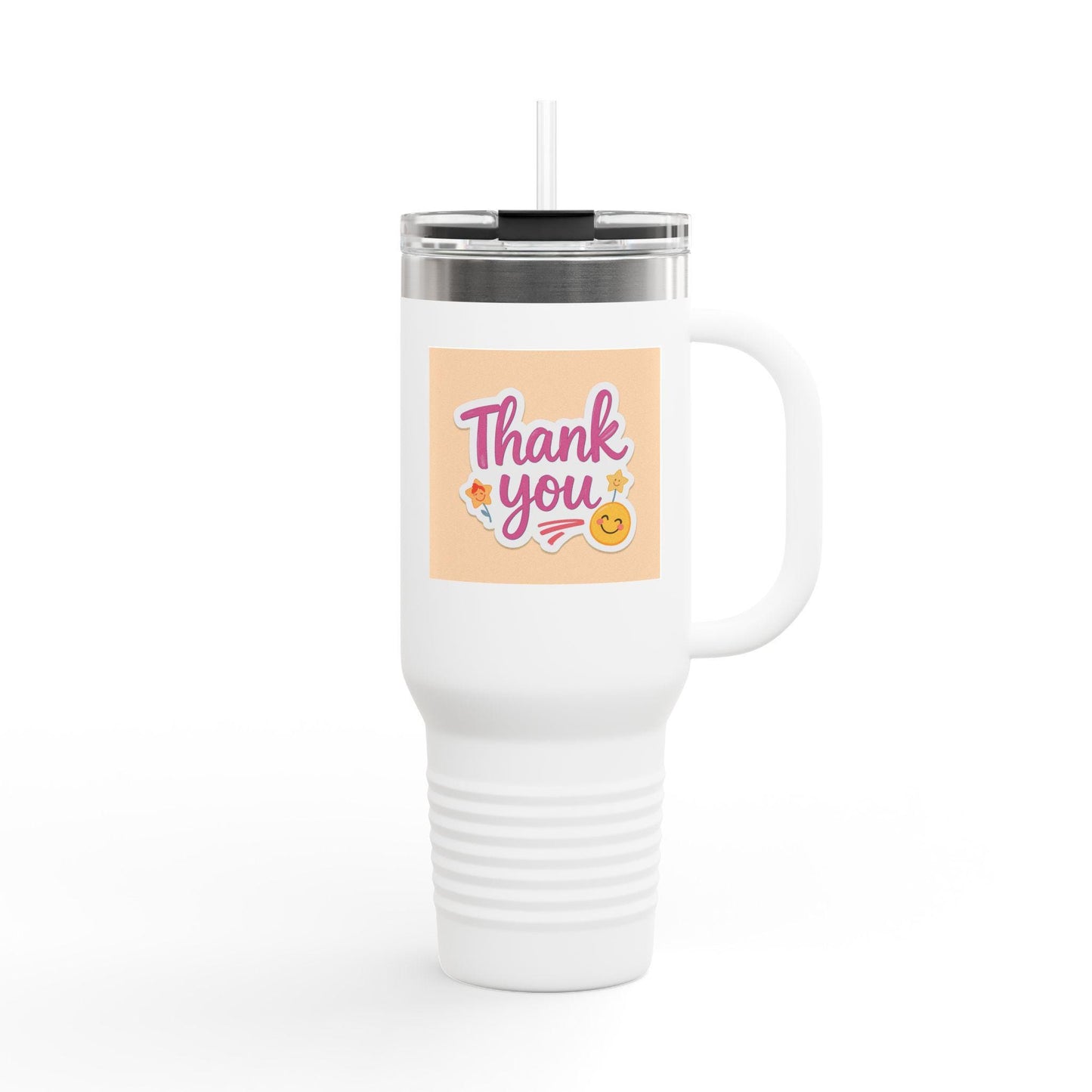 Thank You Insulated Travel Mug: Stainless Steel 40oz Coffee Tumbler
