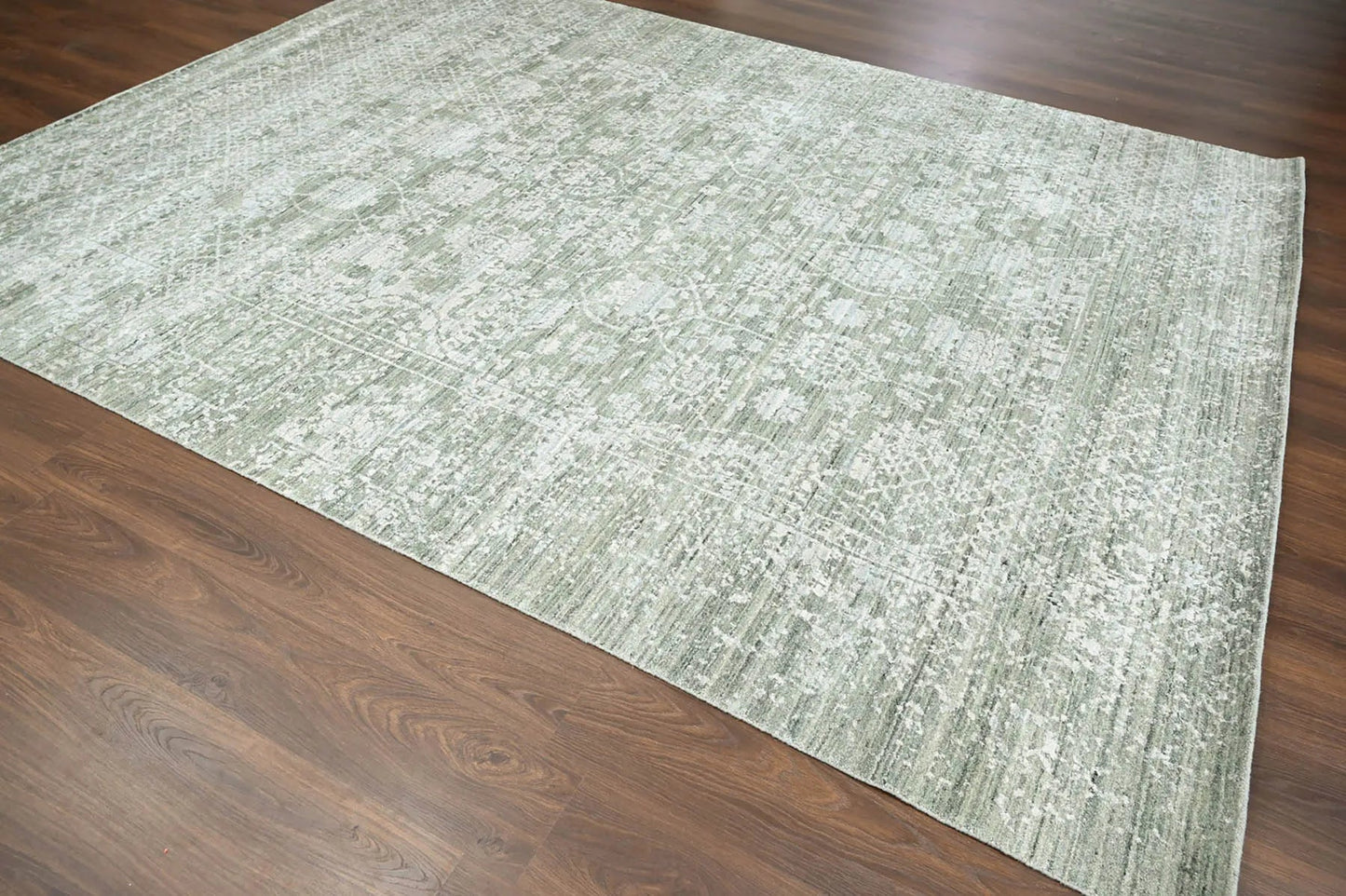 8x10 Gray, Beige Hand Knotted 100% Wool Modern & Contemporary Oriental Area Rug