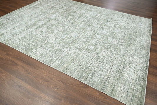 8x10 Gray, Beige Hand Knotted 100% Wool Modern & Contemporary Oriental Area Rug
