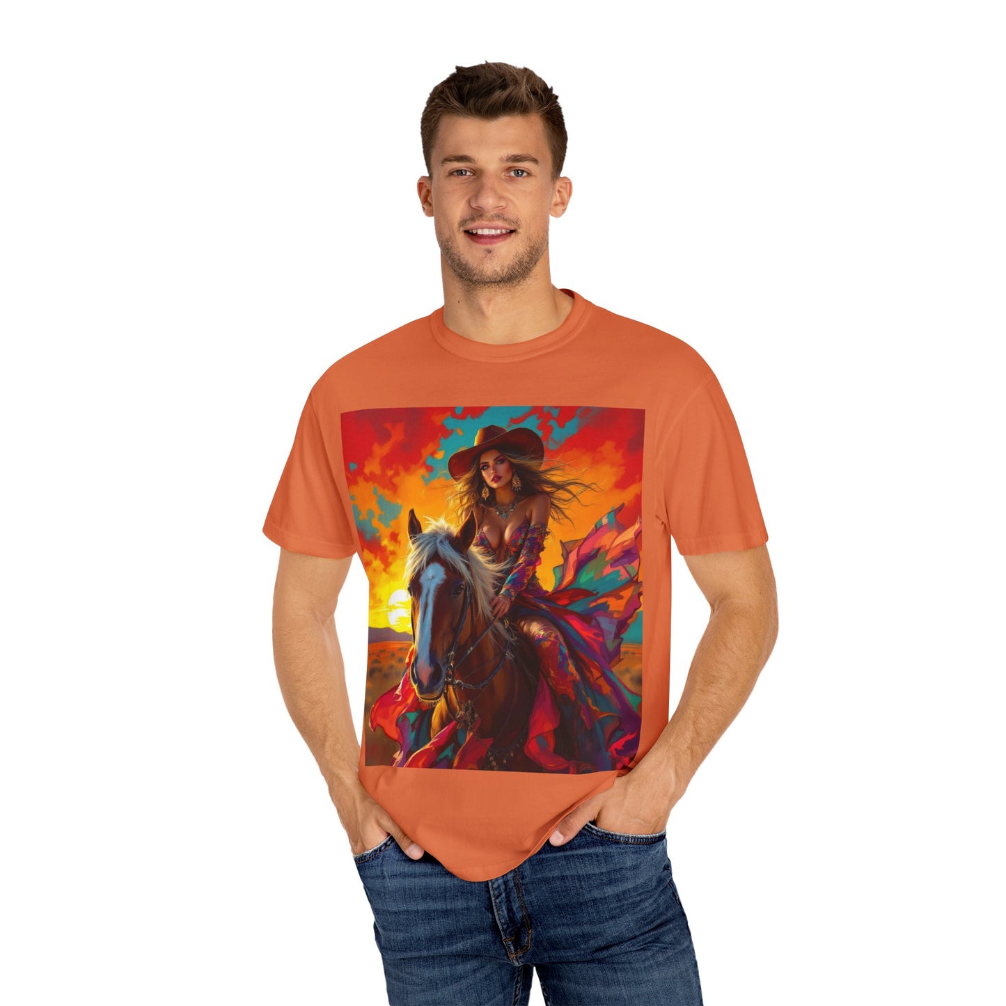 Sunset Cowgirl Horse T-Shirt