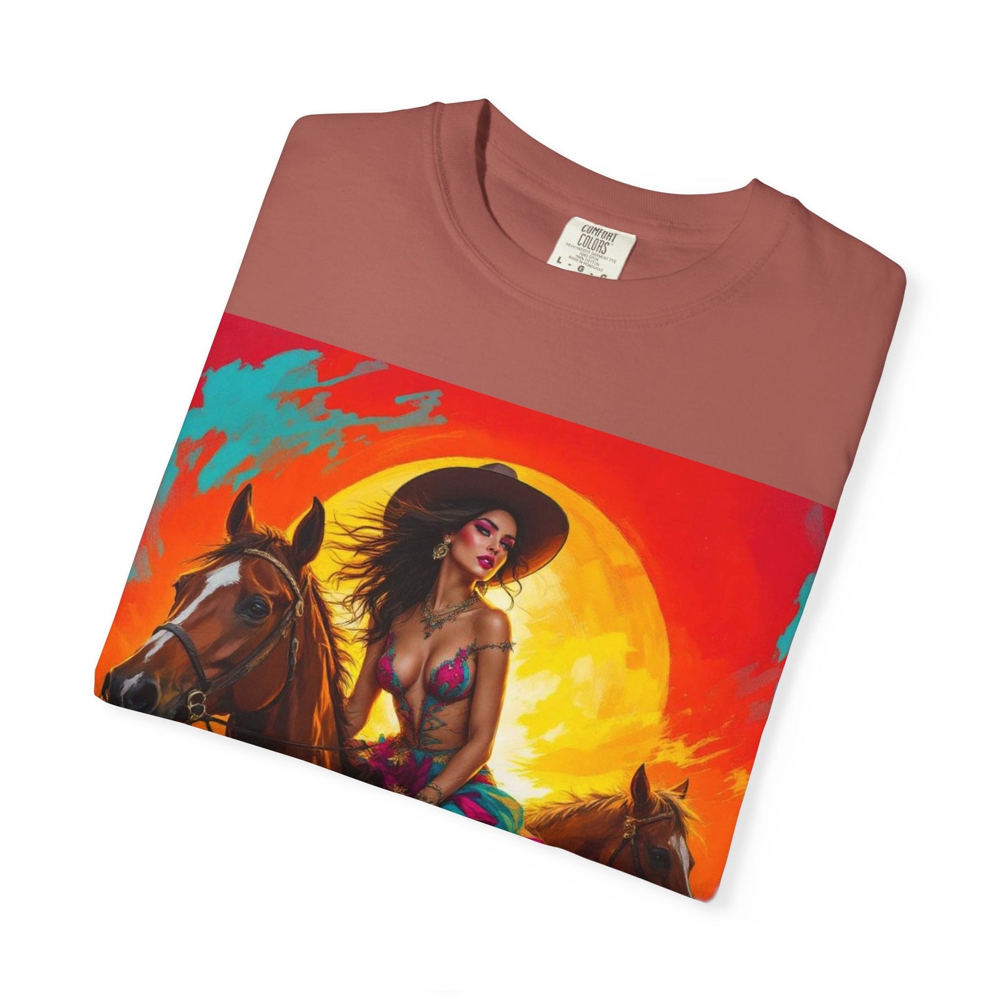 Cowgirl Sunset T-Shirt — Vibrant Western Horse Art Tee