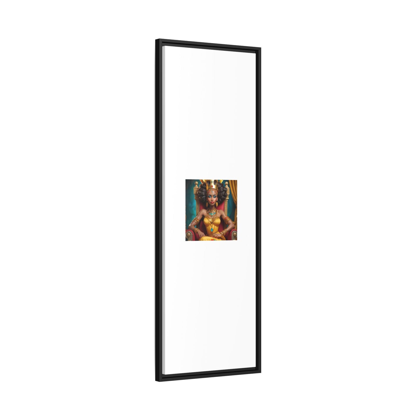 Framed Matte Canvas Art — Regal African Queen Portrait