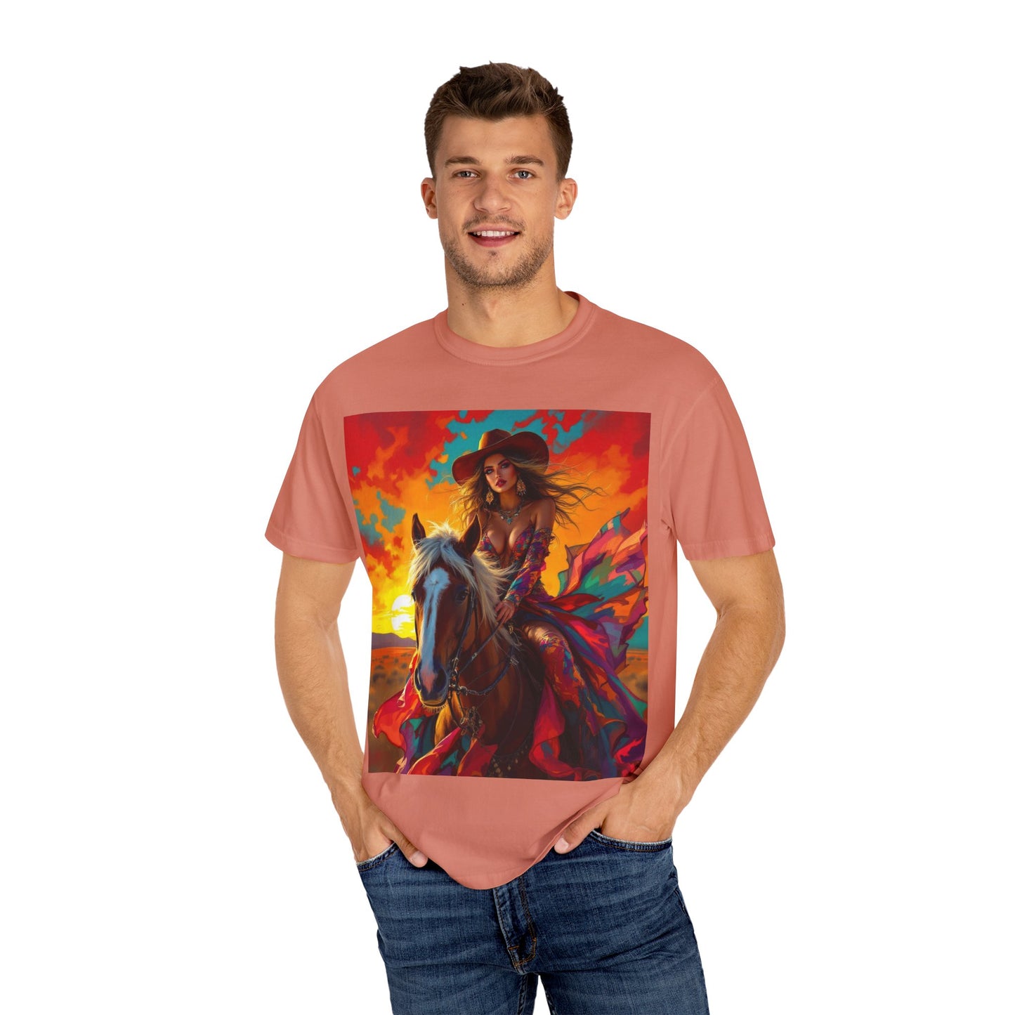 Sunset Cowgirl Horse T-Shirt