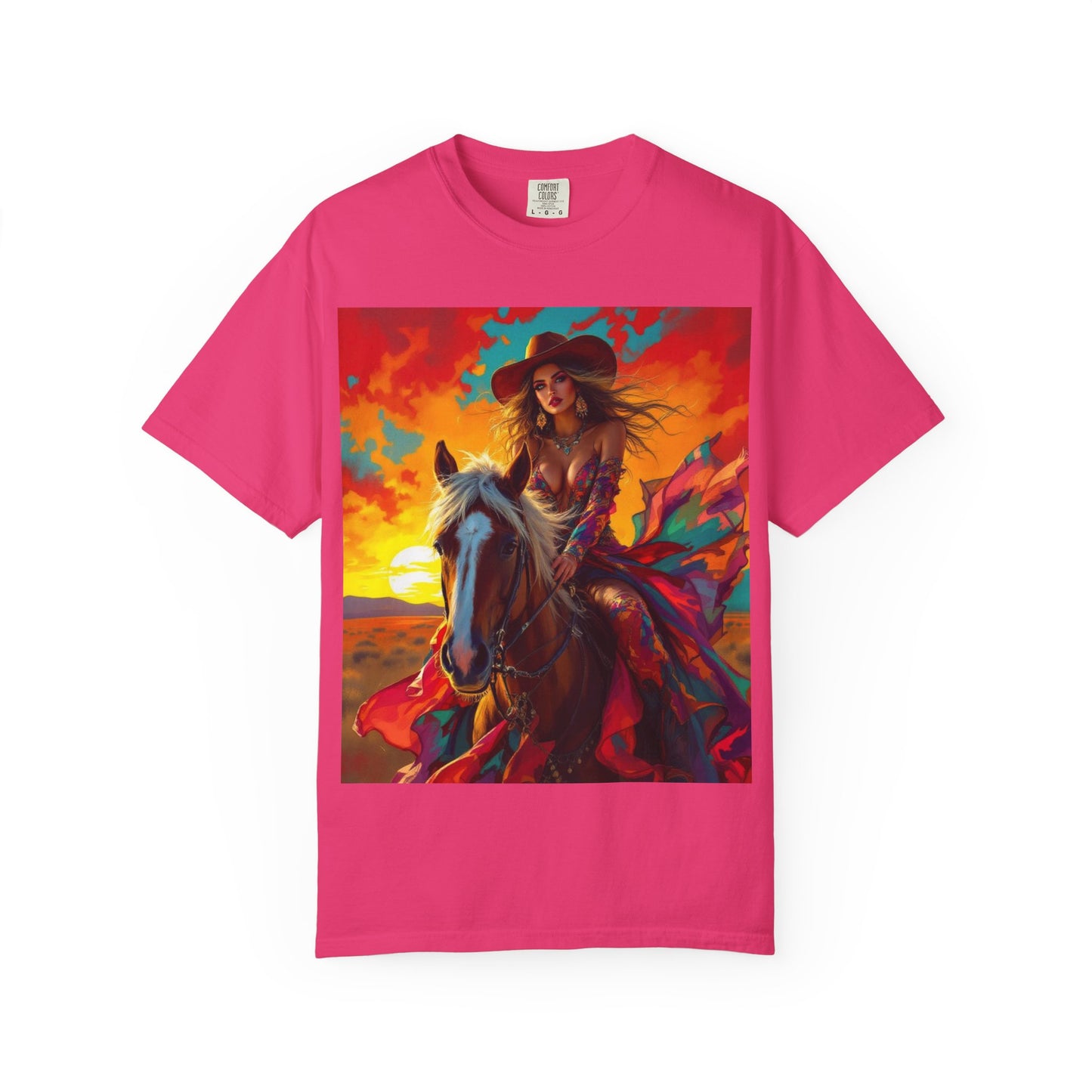 Sunset Cowgirl Horse T-Shirt