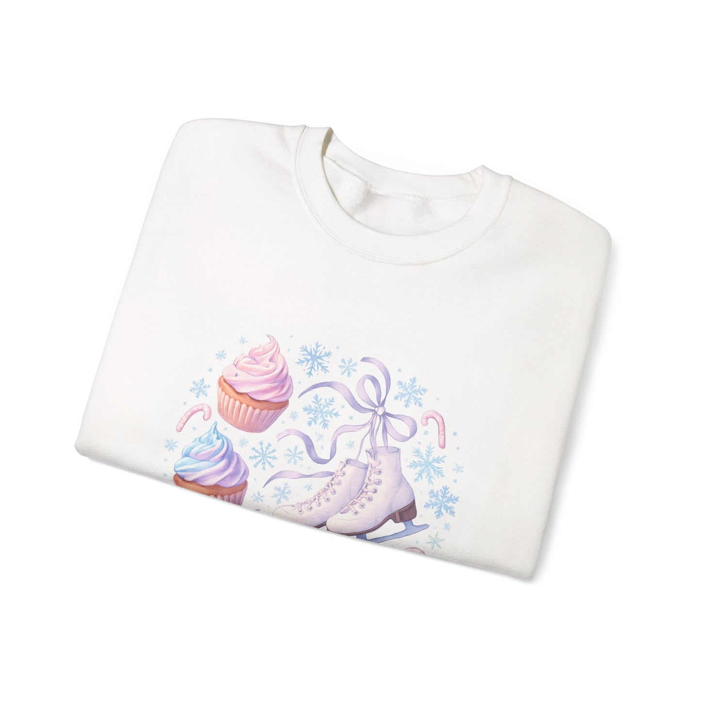Winter Magic Party Sweatshirt — Ice Skates & Cupcakes Cozy Crewneck