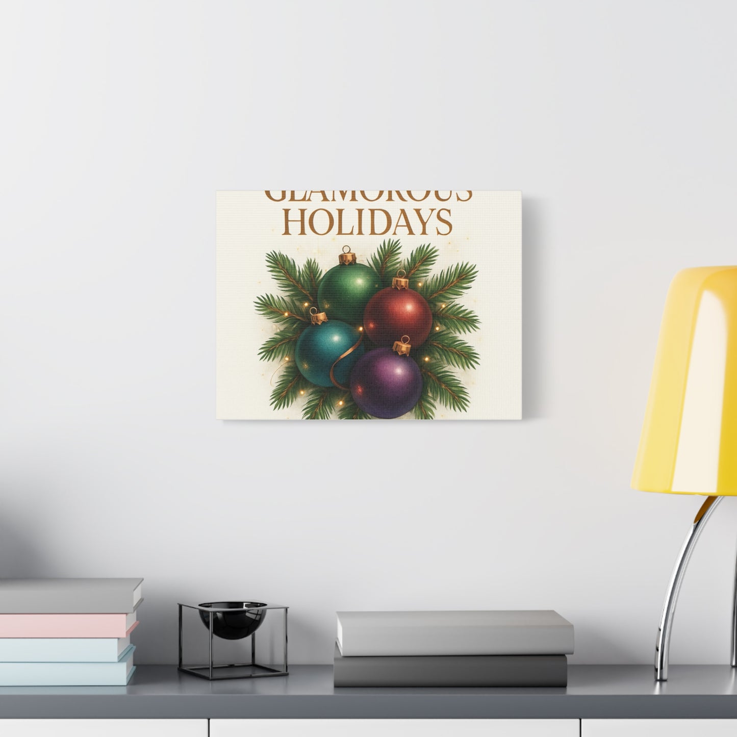 Glamorous Holidays Christmas Ornament Canvas Wall Art