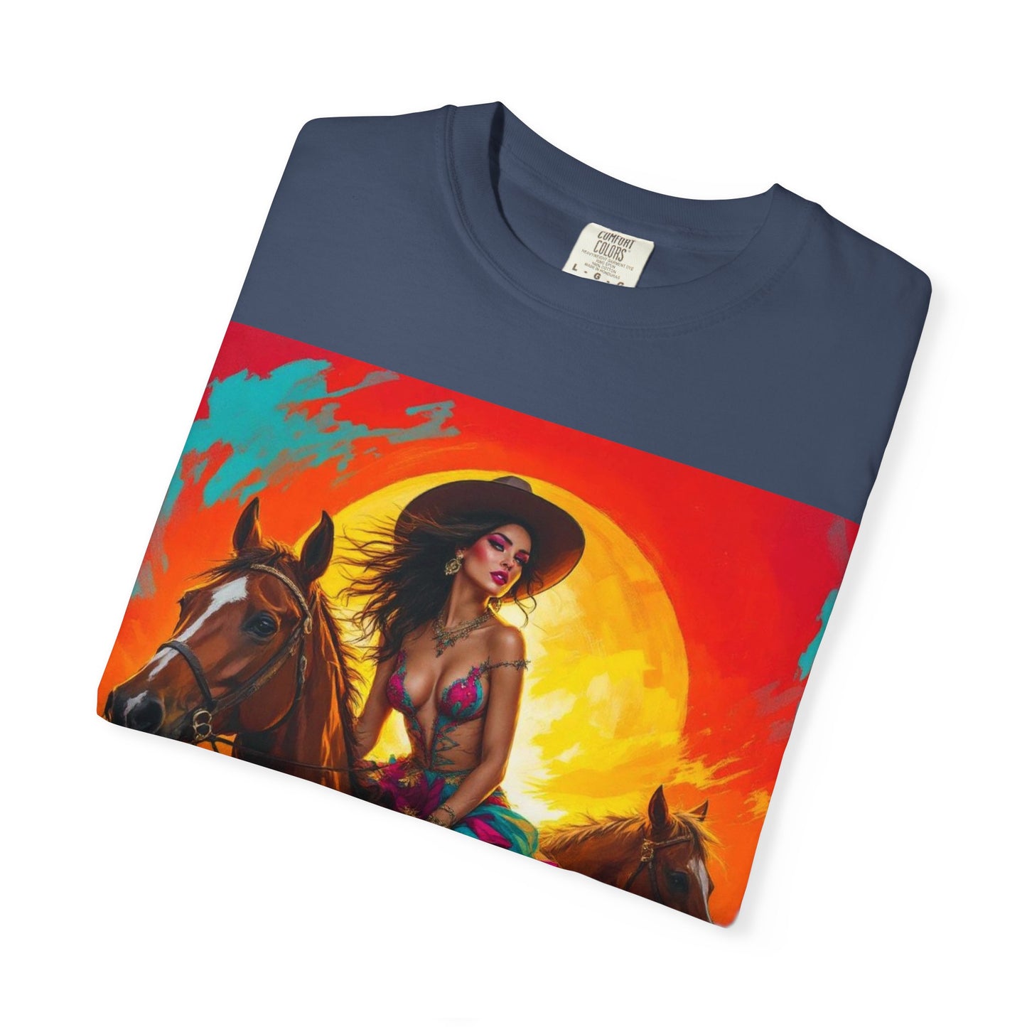 Cowgirl Sunset T-Shirt — Vibrant Western Horse Art Tee