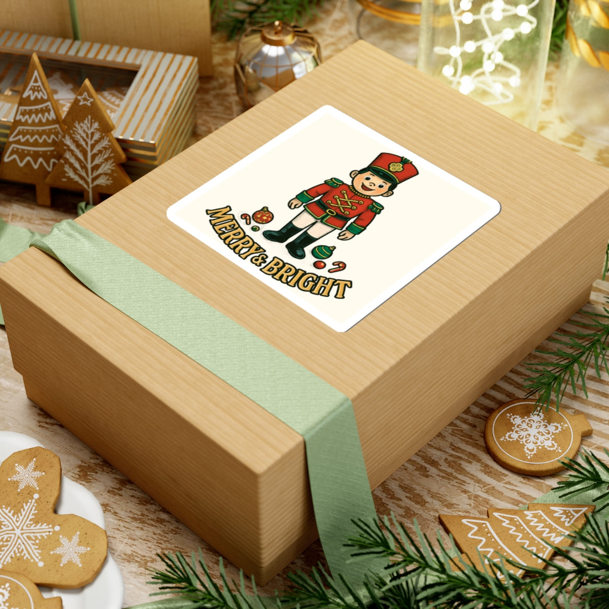 Nutcracker Soldier 'Merry & Bright' Holiday Sticker