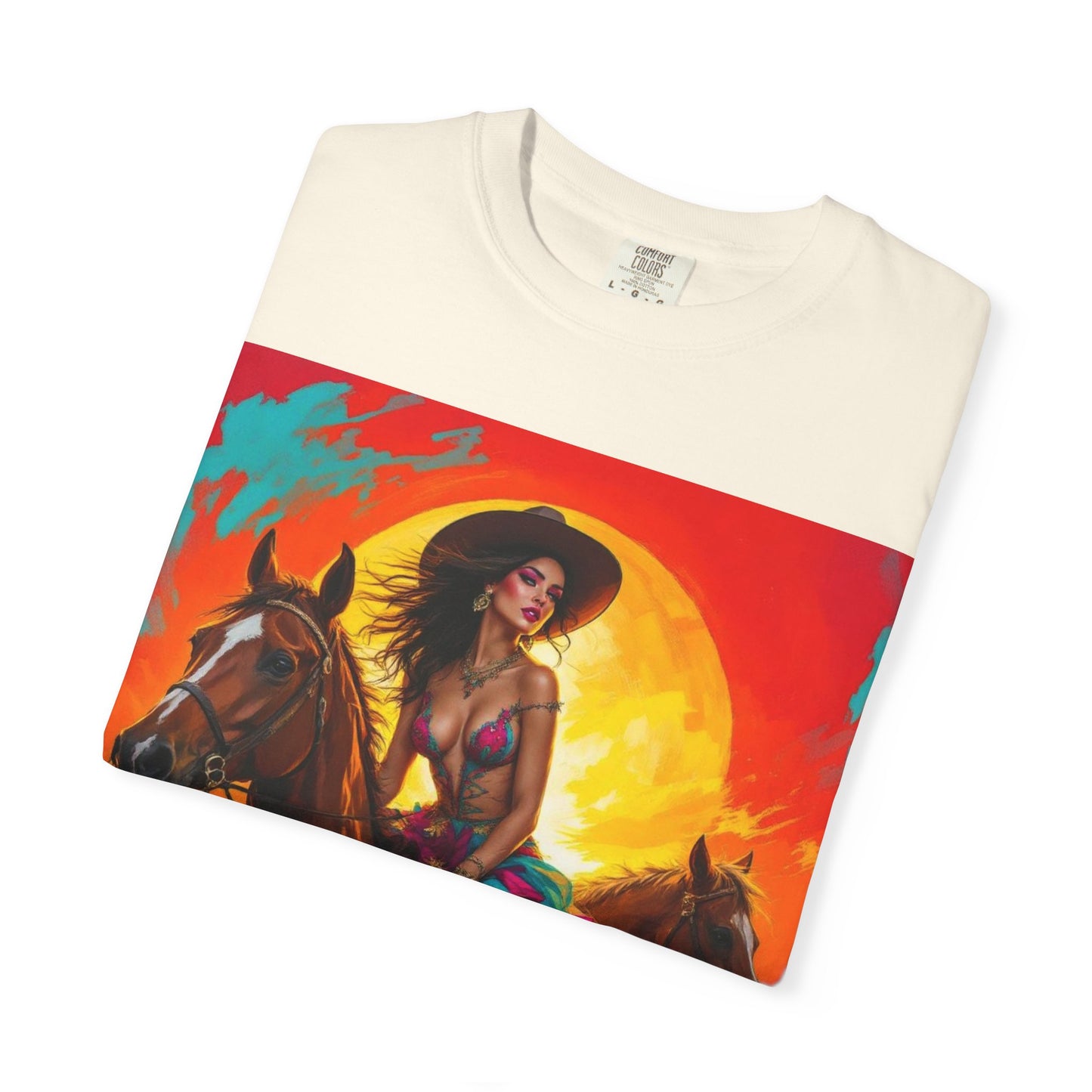 Cowgirl Sunset T-Shirt — Vibrant Western Horse Art Tee