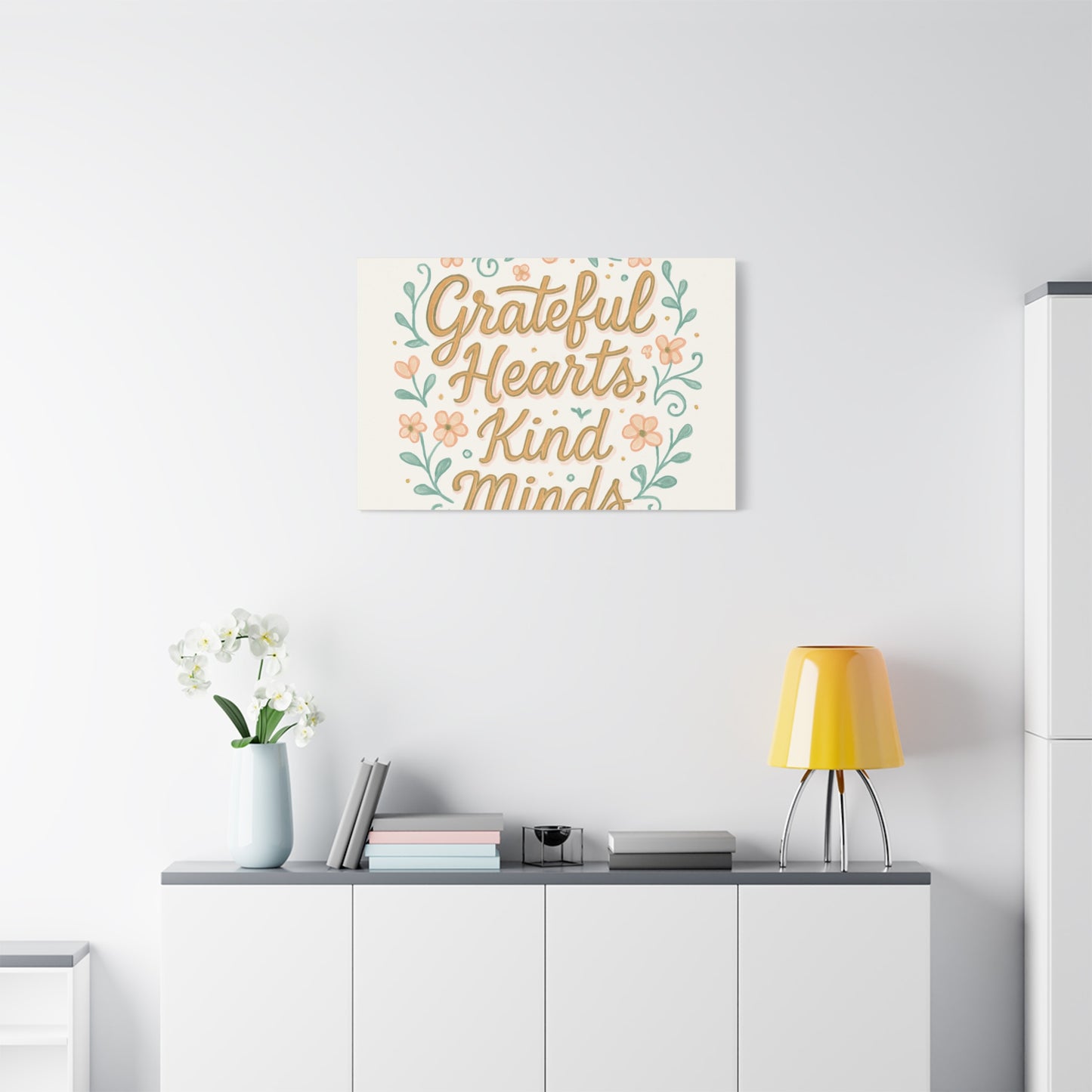 Grateful Hearts Kind Minds Canvas Wall Art