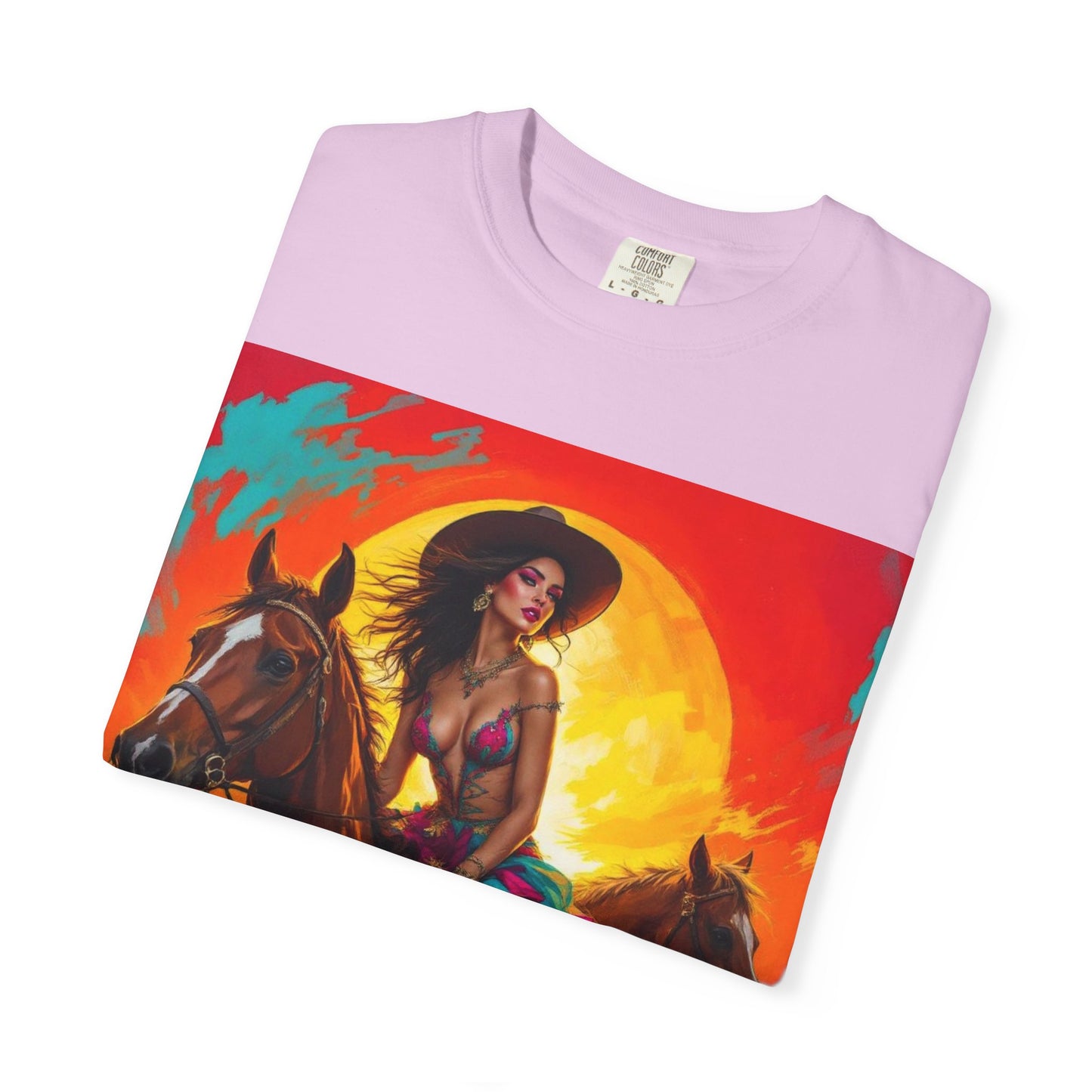 Cowgirl Sunset T-Shirt — Vibrant Western Horse Art Tee