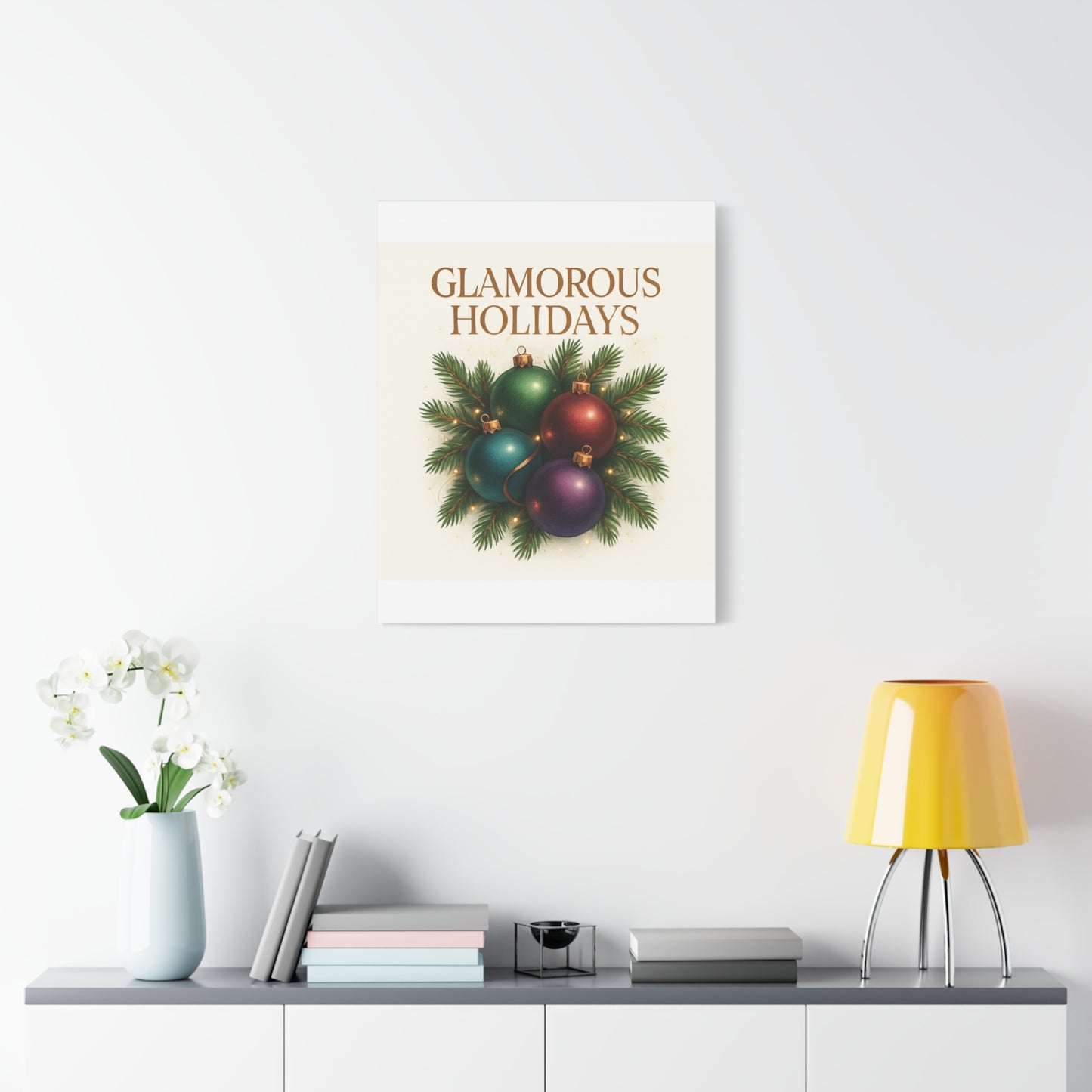 Glamorous Holidays Christmas Ornament Canvas Wall Art