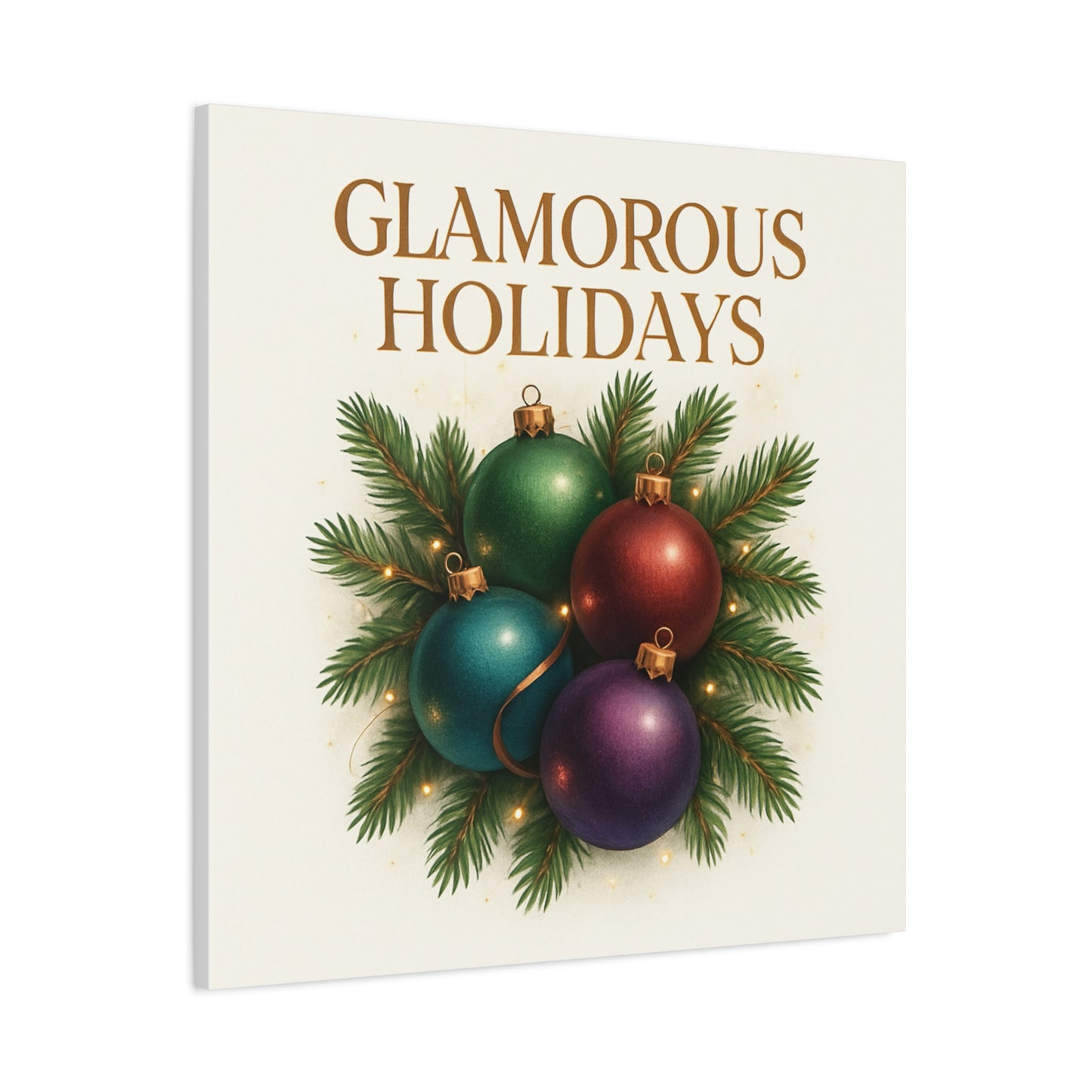 Glamorous Holidays Christmas Ornament Canvas Wall Art