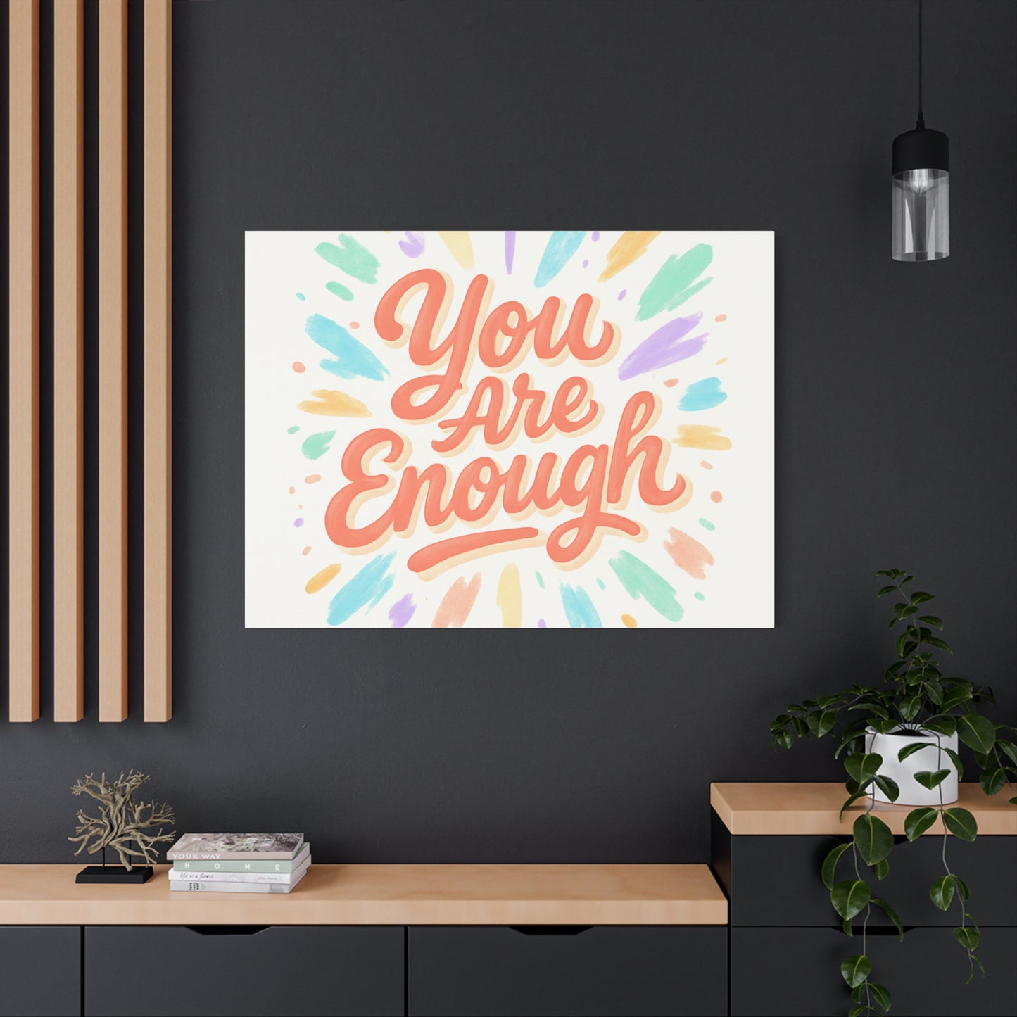 You Are Enough Canvas Wall Art — Inspirational Motivational Quote
