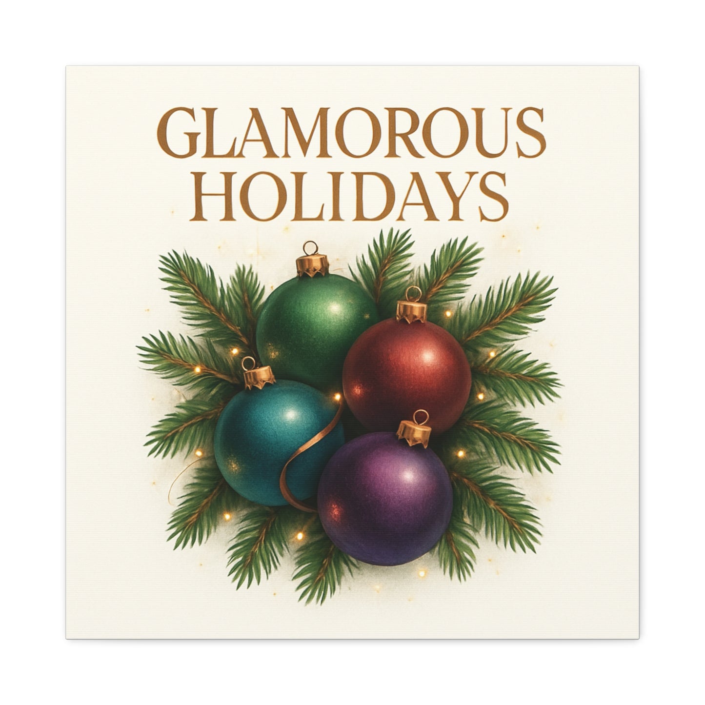 Glamorous Holidays Christmas Ornament Canvas Wall Art