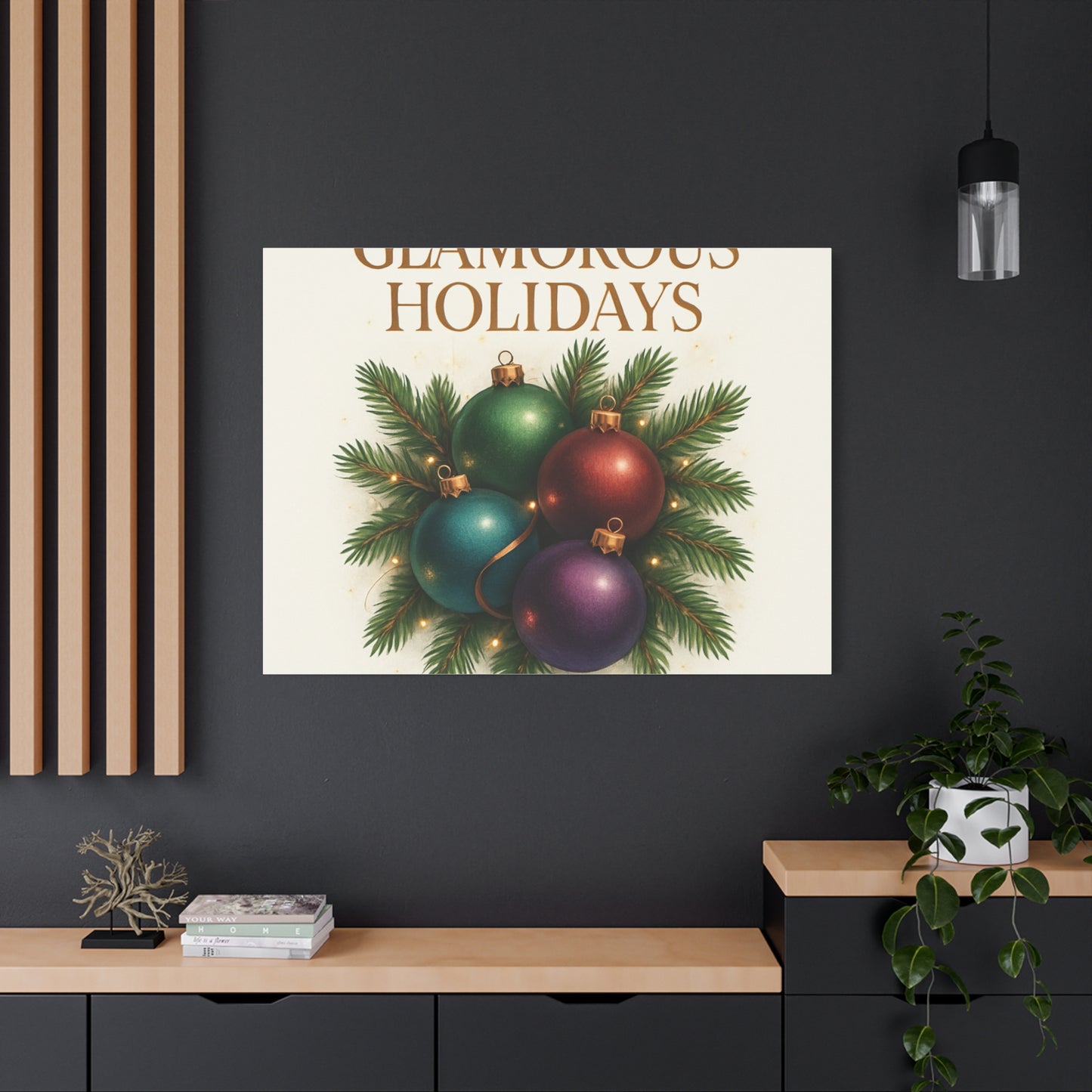 Glamorous Holidays Christmas Ornament Canvas Wall Art