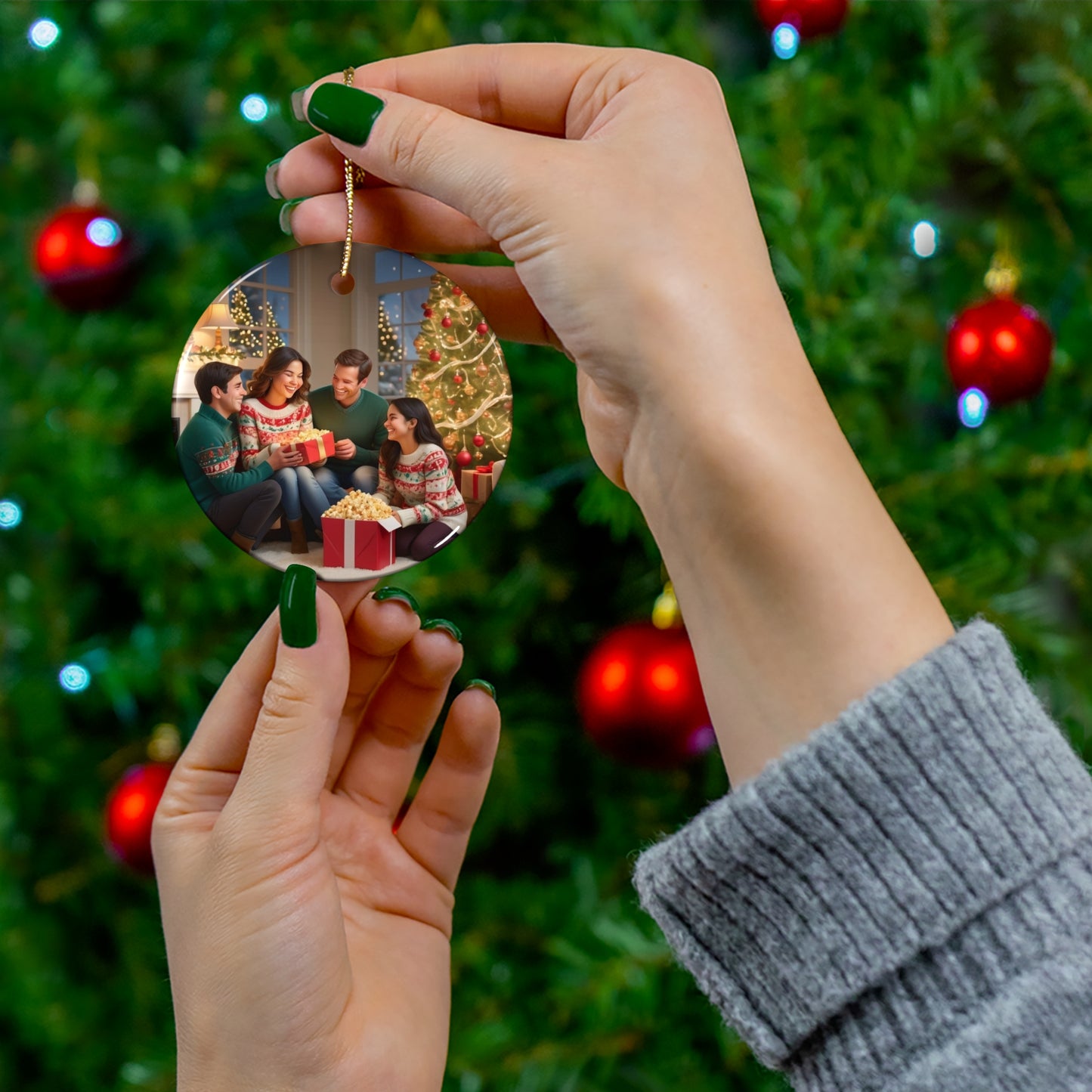 Ceramic Star Ornament — Personalized Photo Christmas Decoration