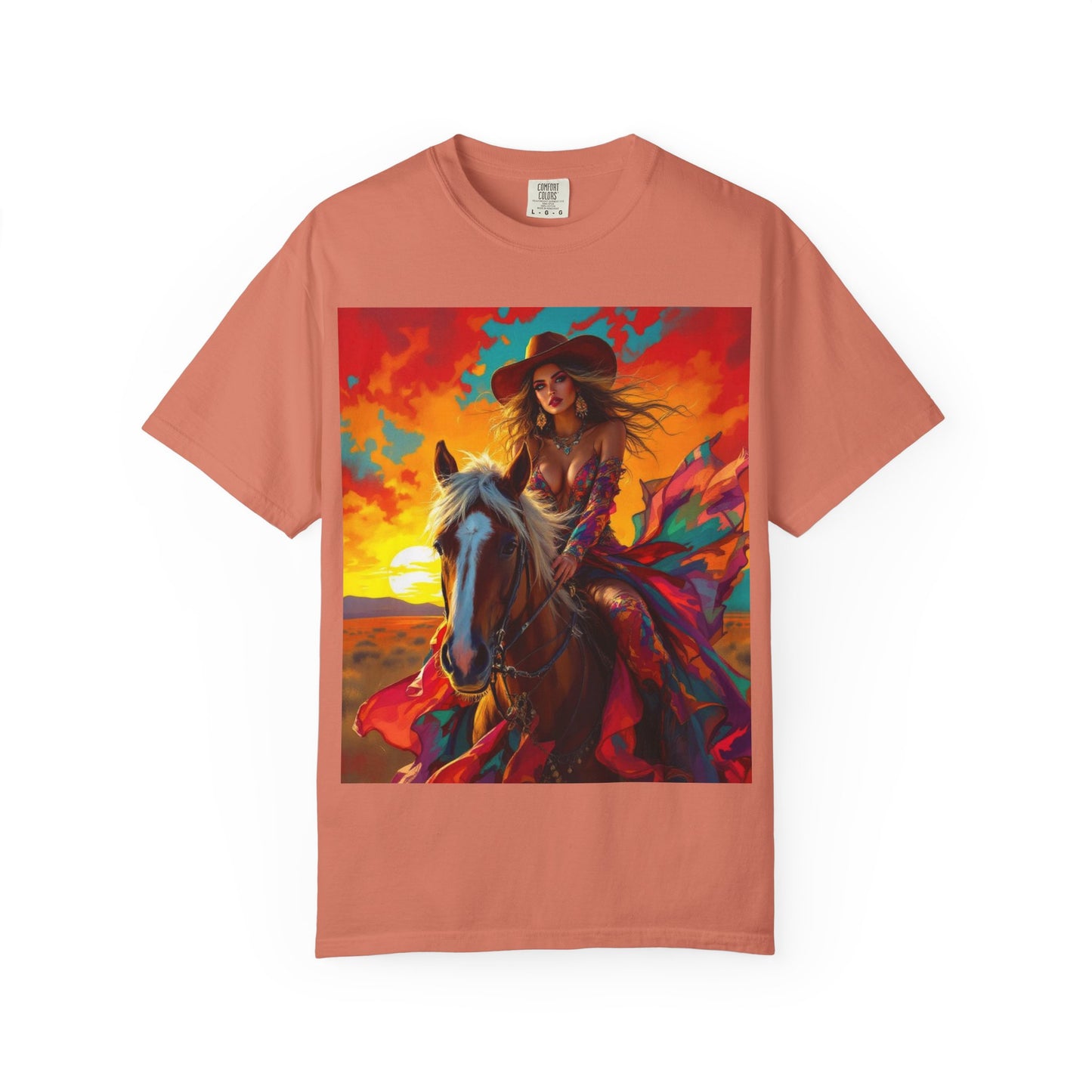 Sunset Cowgirl Horse T-Shirt