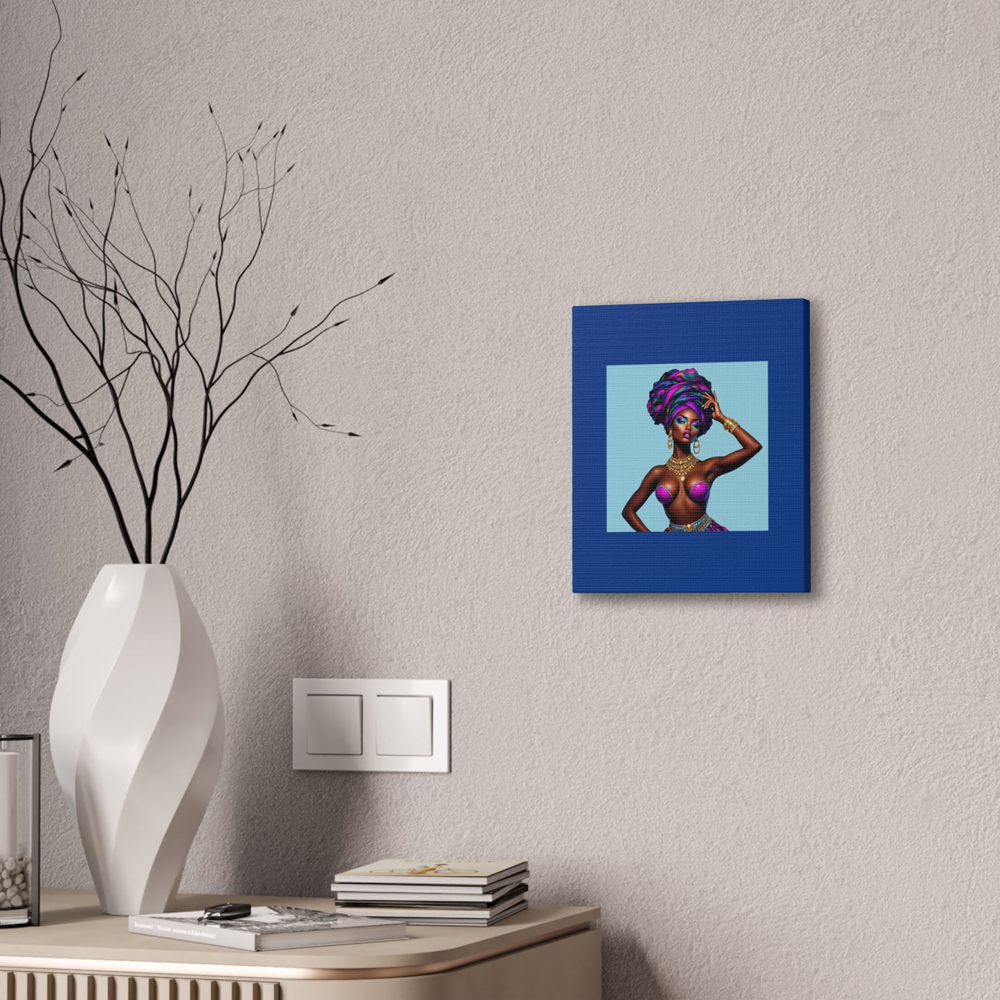 Afro Goddess Canvas Print — Vibrant Headwrap Wall Art