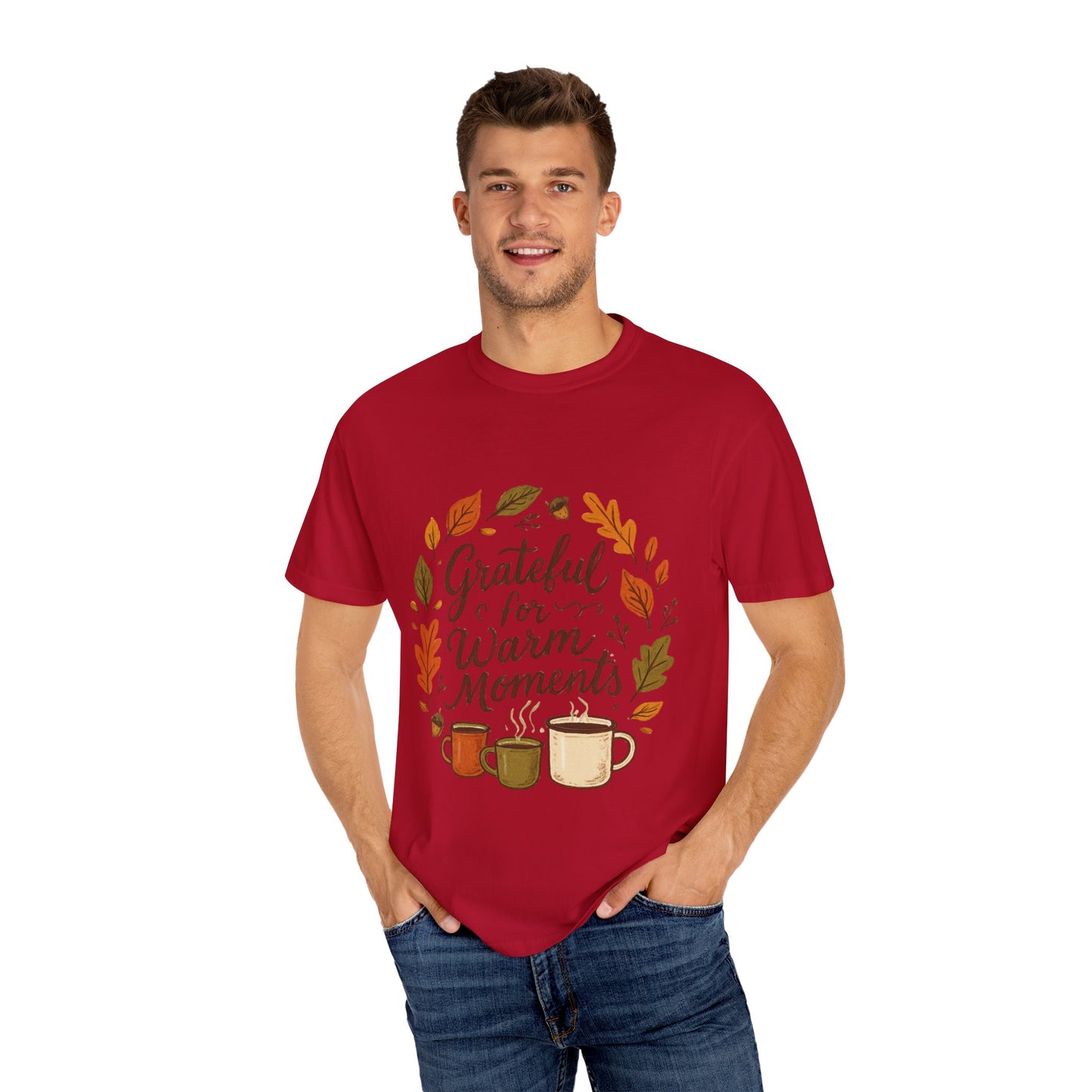 Grateful for Warm Moments T-Shirt — Cozy Autumn Coffee Mug Design