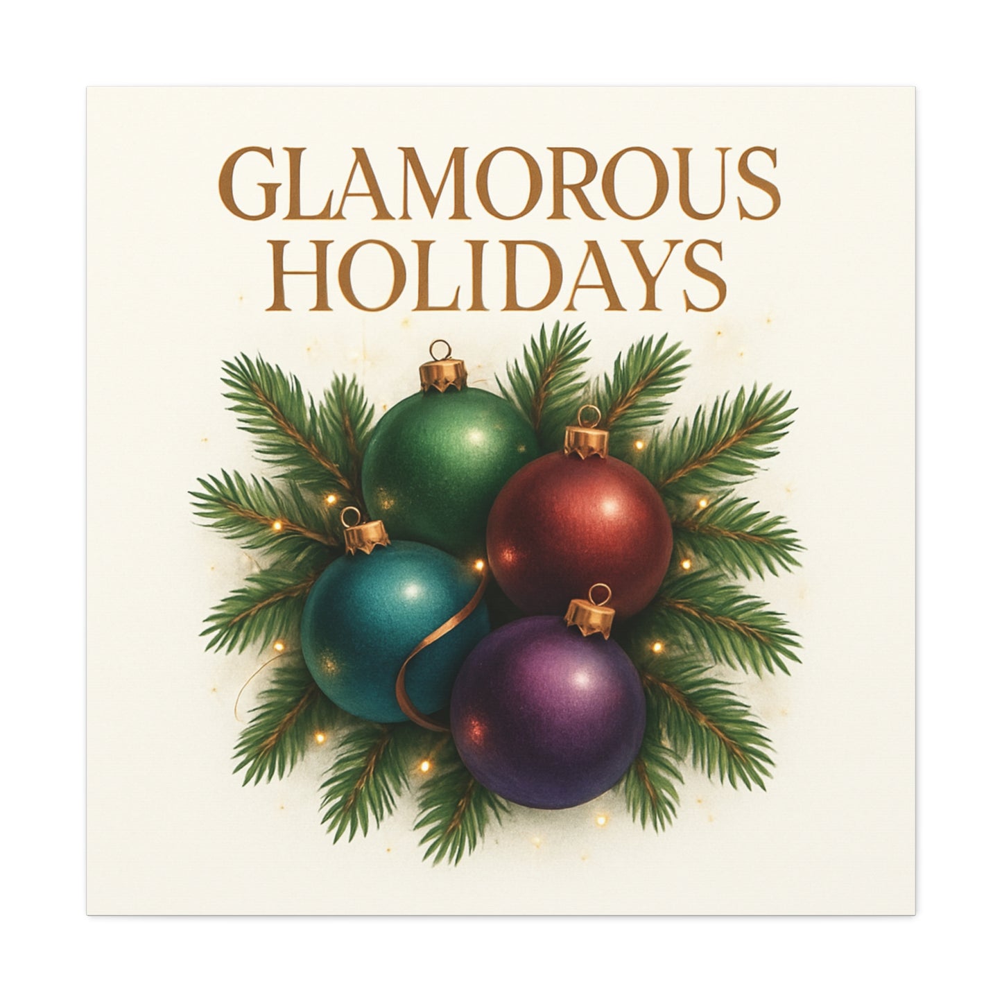 Glamorous Holidays Christmas Ornament Canvas Wall Art