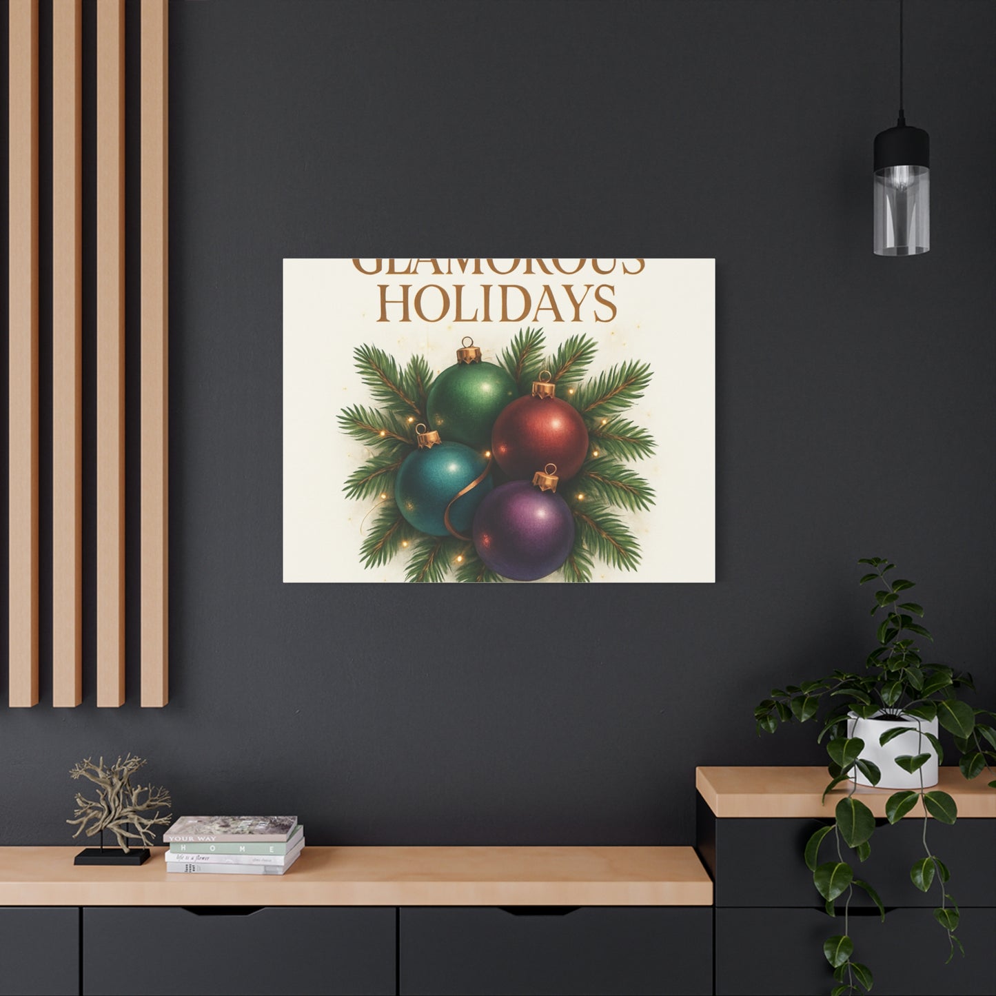 Glamorous Holidays Christmas Ornament Canvas Wall Art