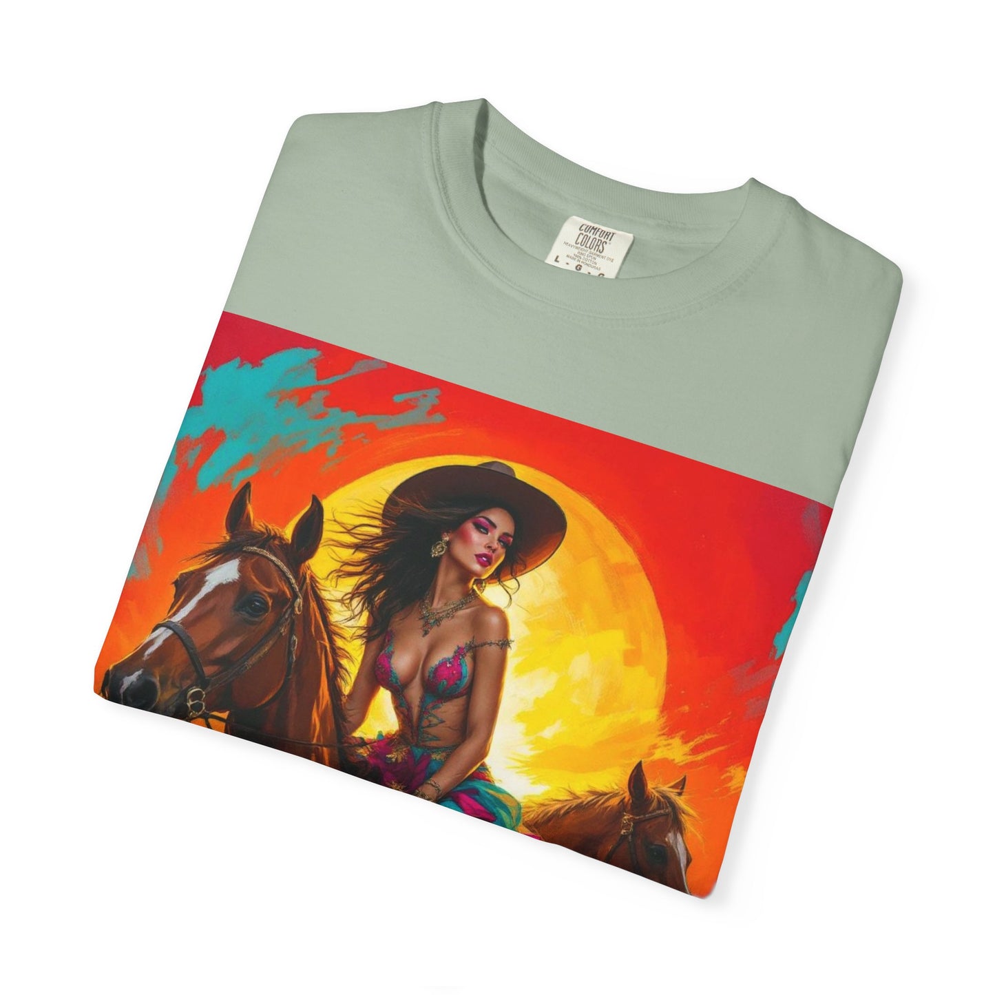 Cowgirl Sunset T-Shirt — Vibrant Western Horse Art Tee