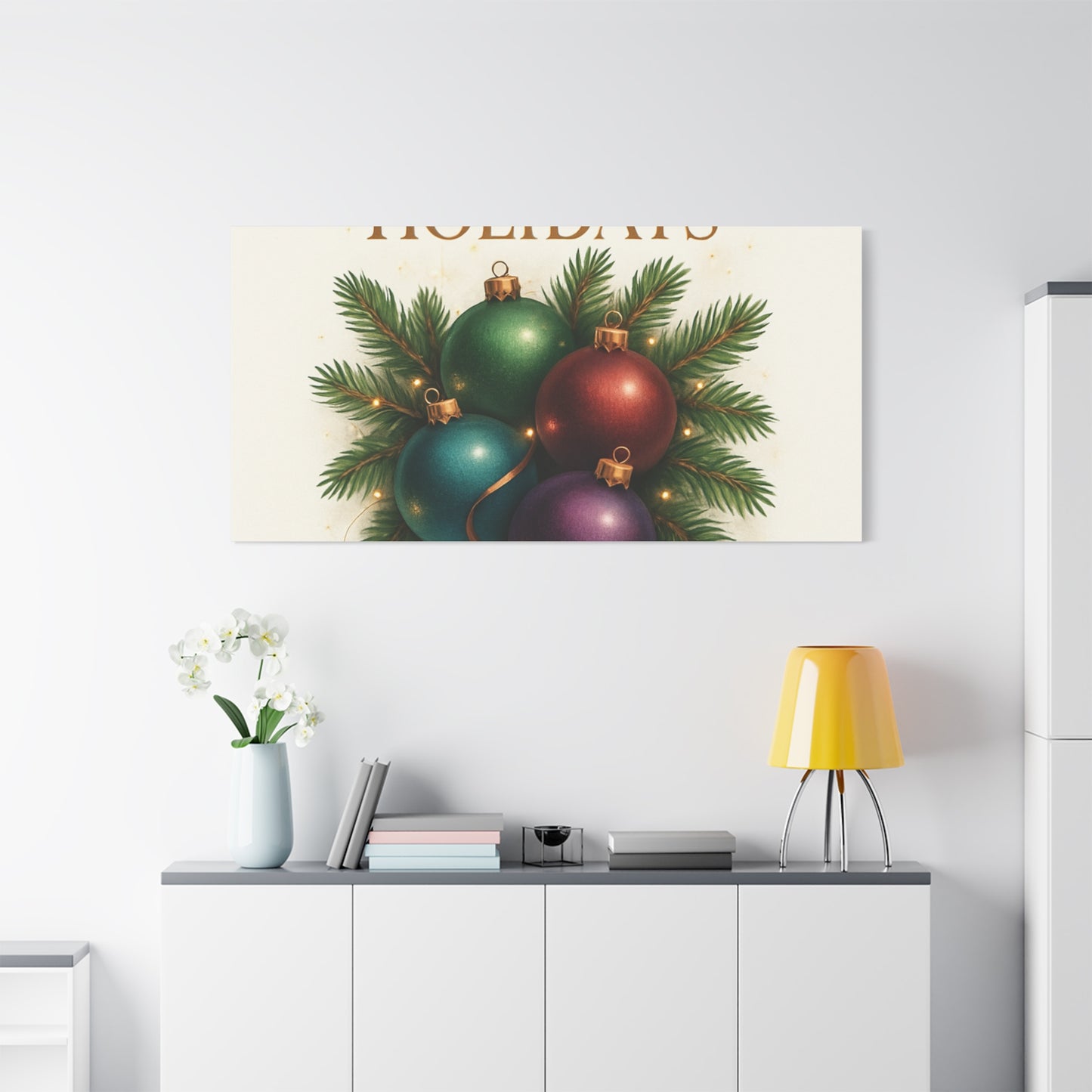 Glamorous Holidays Christmas Ornament Canvas Wall Art