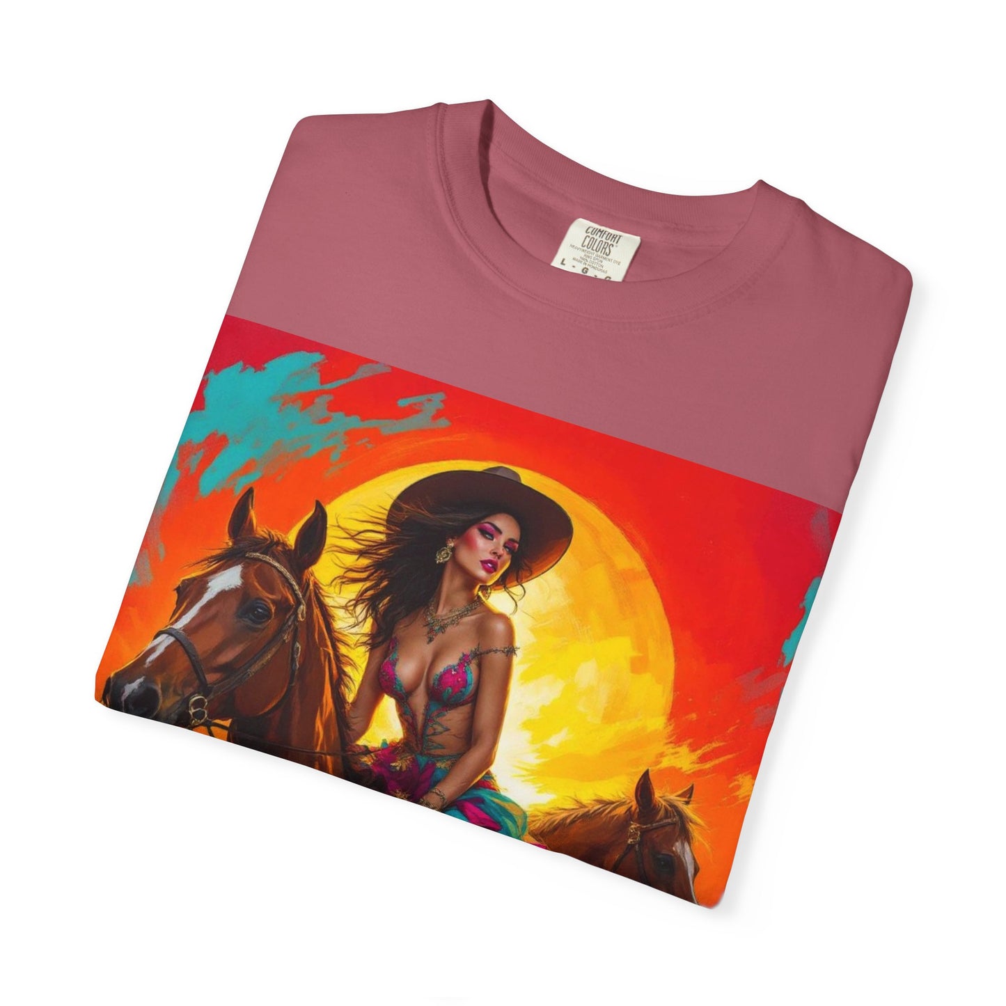 Cowgirl Sunset T-Shirt — Vibrant Western Horse Art Tee