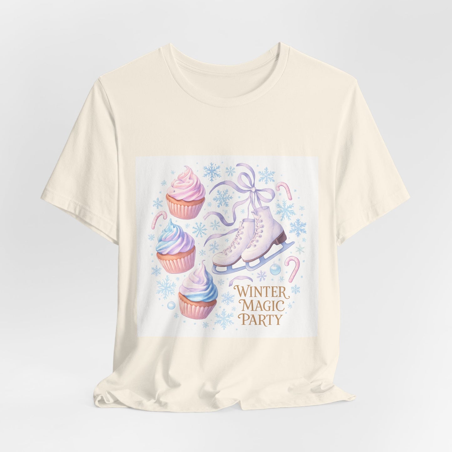 Winter Magic Party T-Shirt — Ice Skate & Cupcakes Holiday Tee