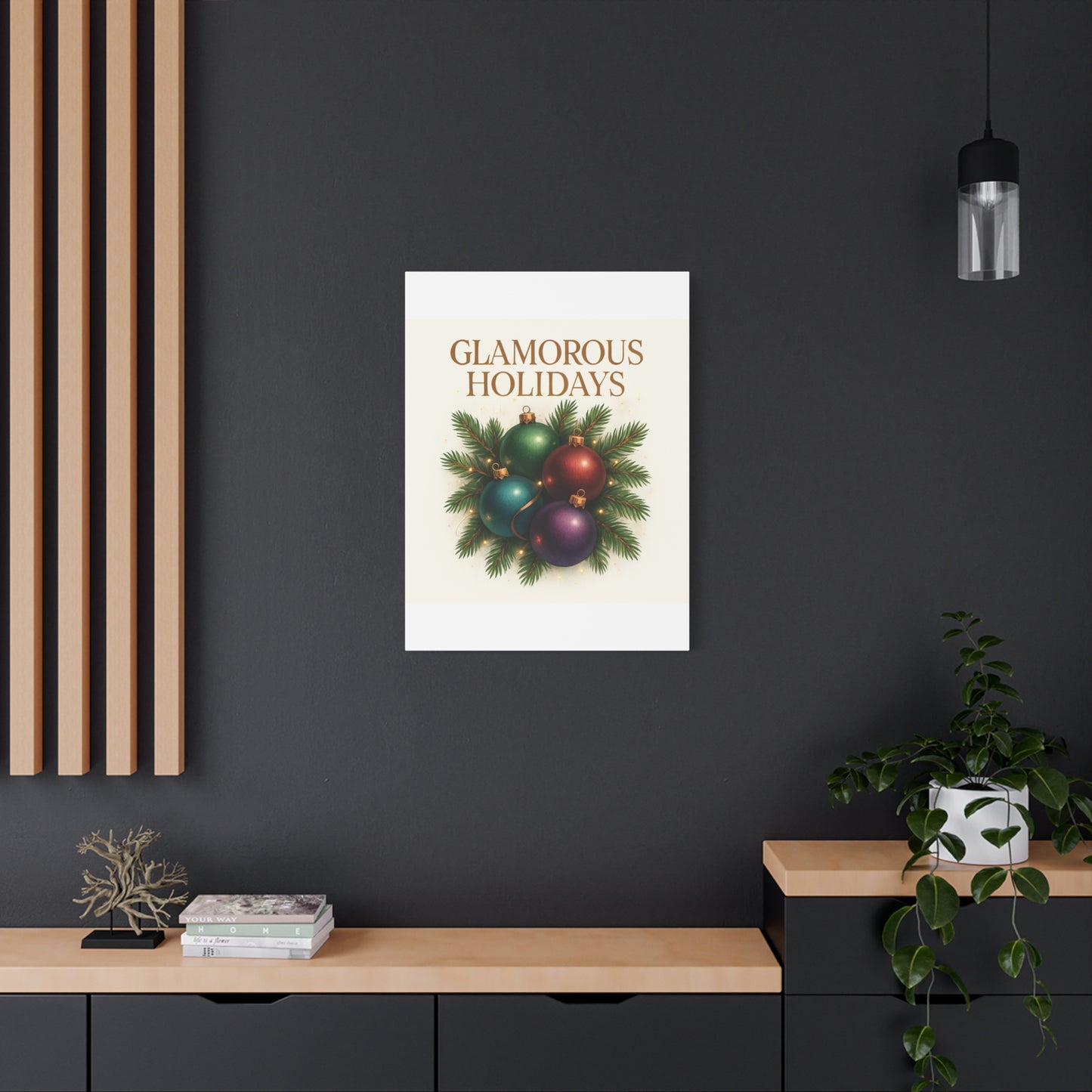 Glamorous Holidays Christmas Ornament Canvas Wall Art